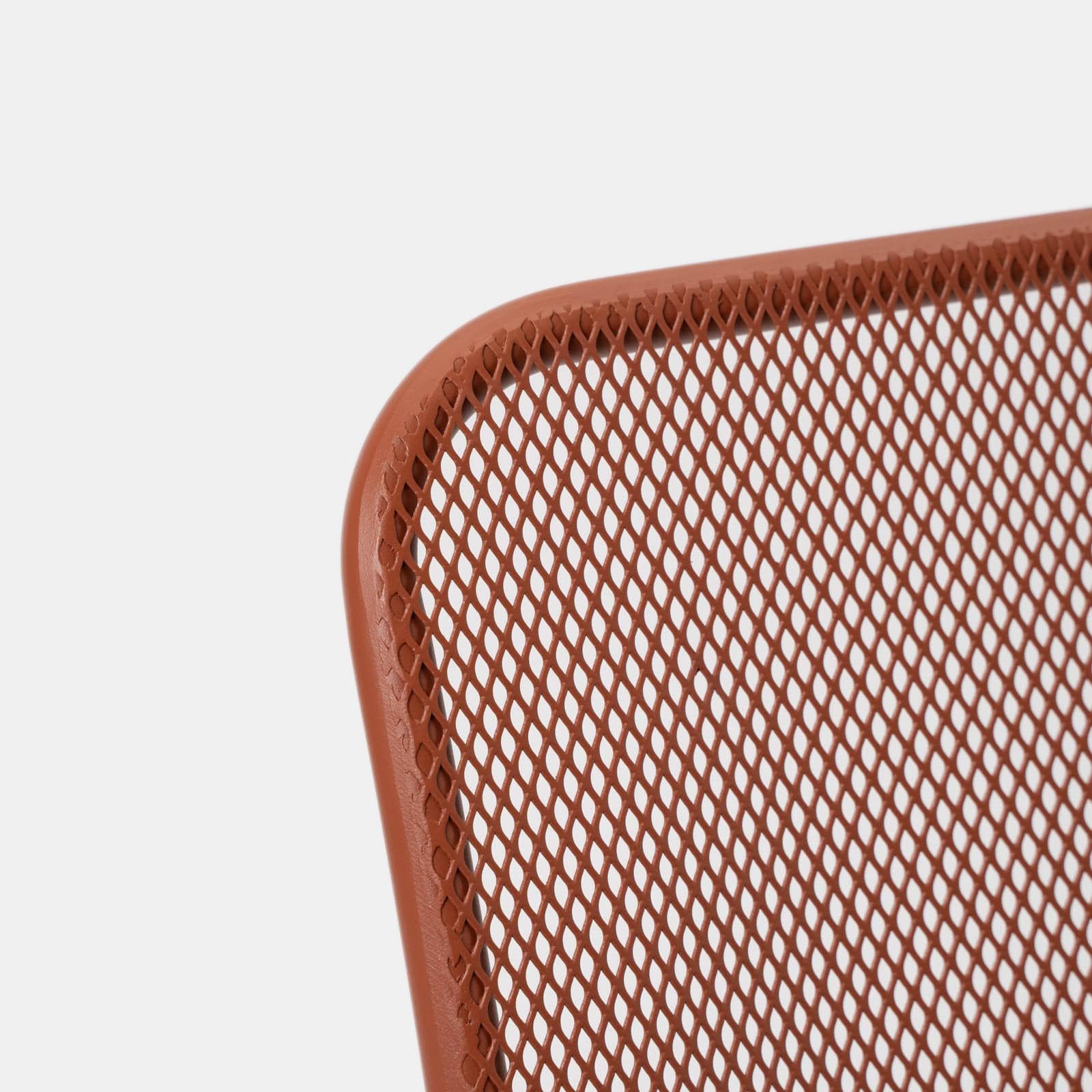 Set pranzo con tavolo 120x70 cm e 4 sedie in acciaio terracotta - Faber
