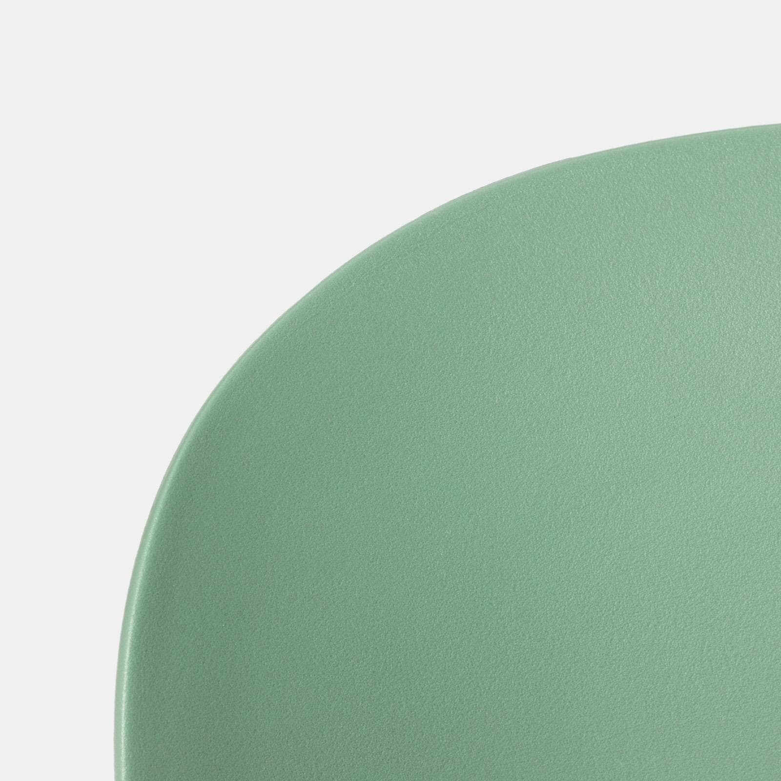 Set pranzo con tavolo rotondo 80 cm e 4 sedie impilabili in polipropilene verde giada - Tulipano