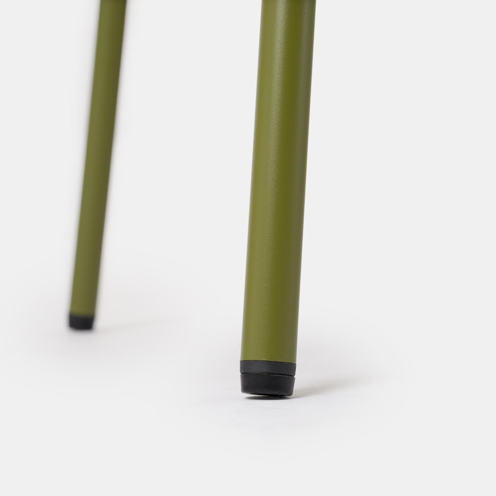 Set pranzo tavolo 80x80 cm e 4 sedie in acciaio verde oliva - Faber