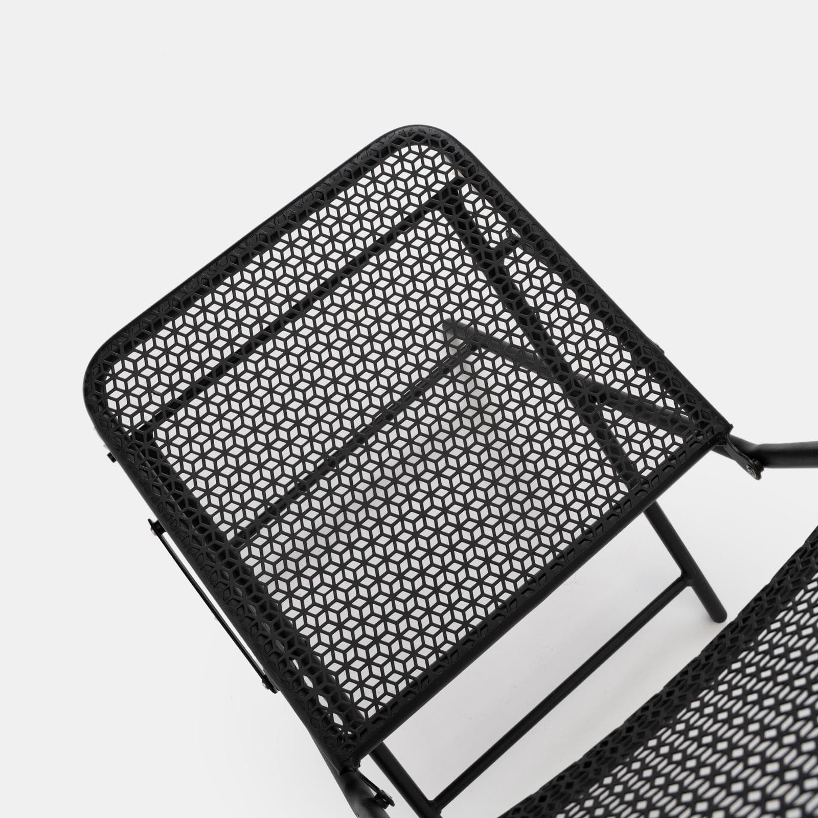 Set pranzo con tavolo 80x80 cm e 4 sedie pieghevoli in acciaio nero - Faber