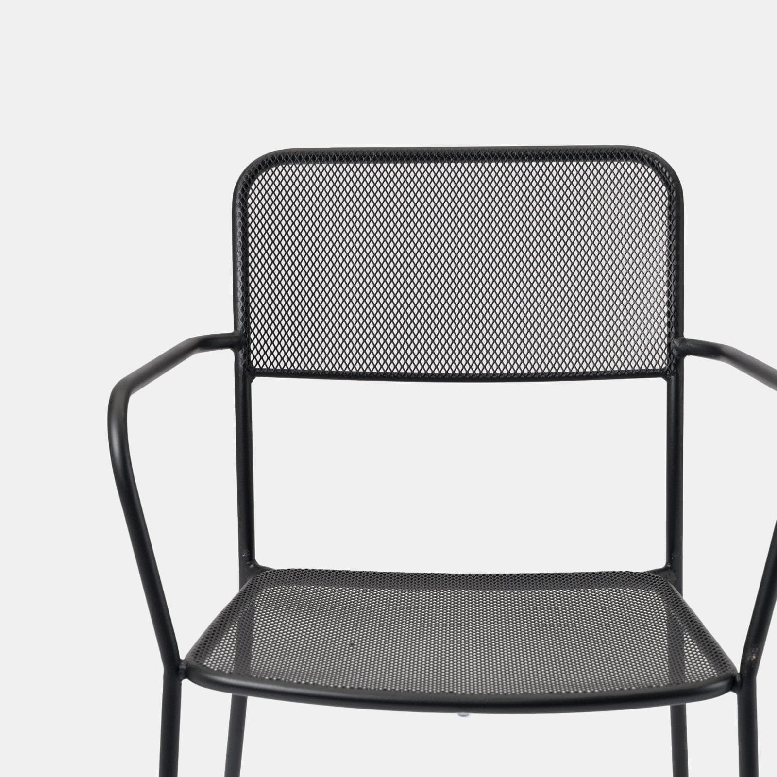 Set pranzo tavolo 80x80 cm e 4 sedie con braccioli in acciaio nero - Faber