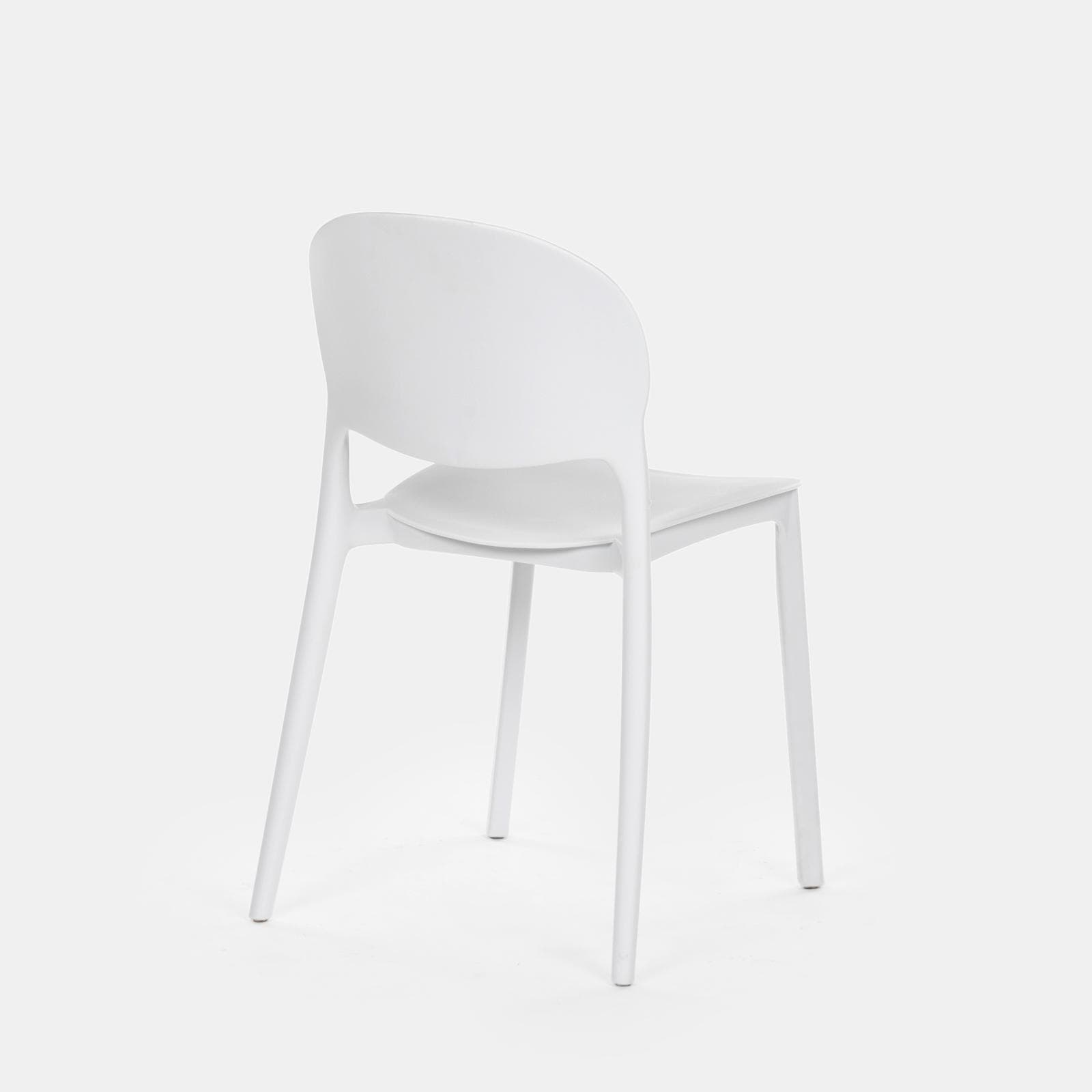 Set pranzo da giardino con tavolo 80x80 cm e 4 sedie in polipropilene bianco - Qalis