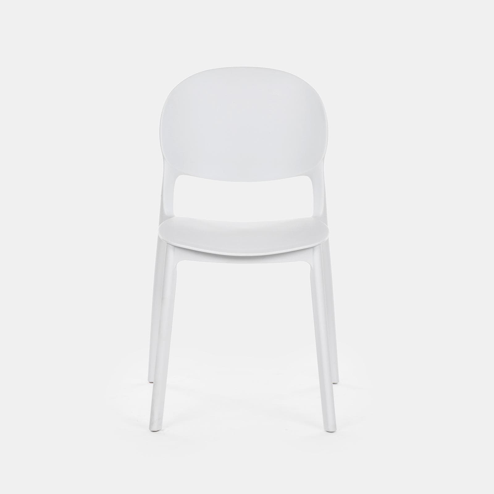 Set pranzo da giardino con tavolo 80x80 cm e 4 sedie in polipropilene bianco - Qalis