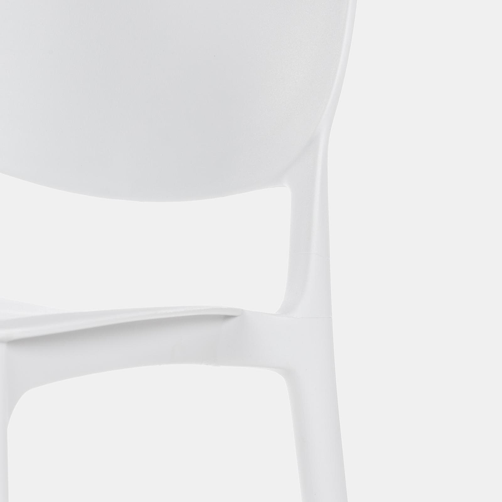 Set pranzo da giardino con tavolo 80x80 cm e 4 sedie in polipropilene bianco - Qalis