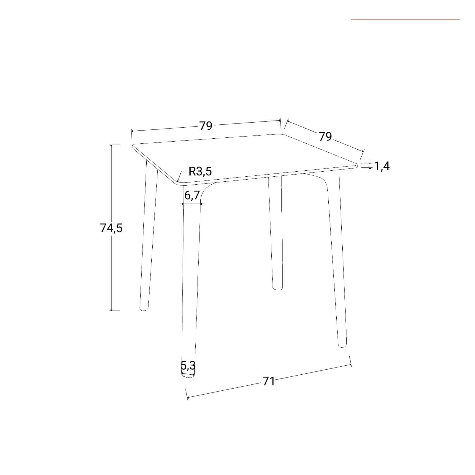 Set pranzo da giardino con tavolo 80x80 cm e 4 sedie in polipropilene bianco - Qalis