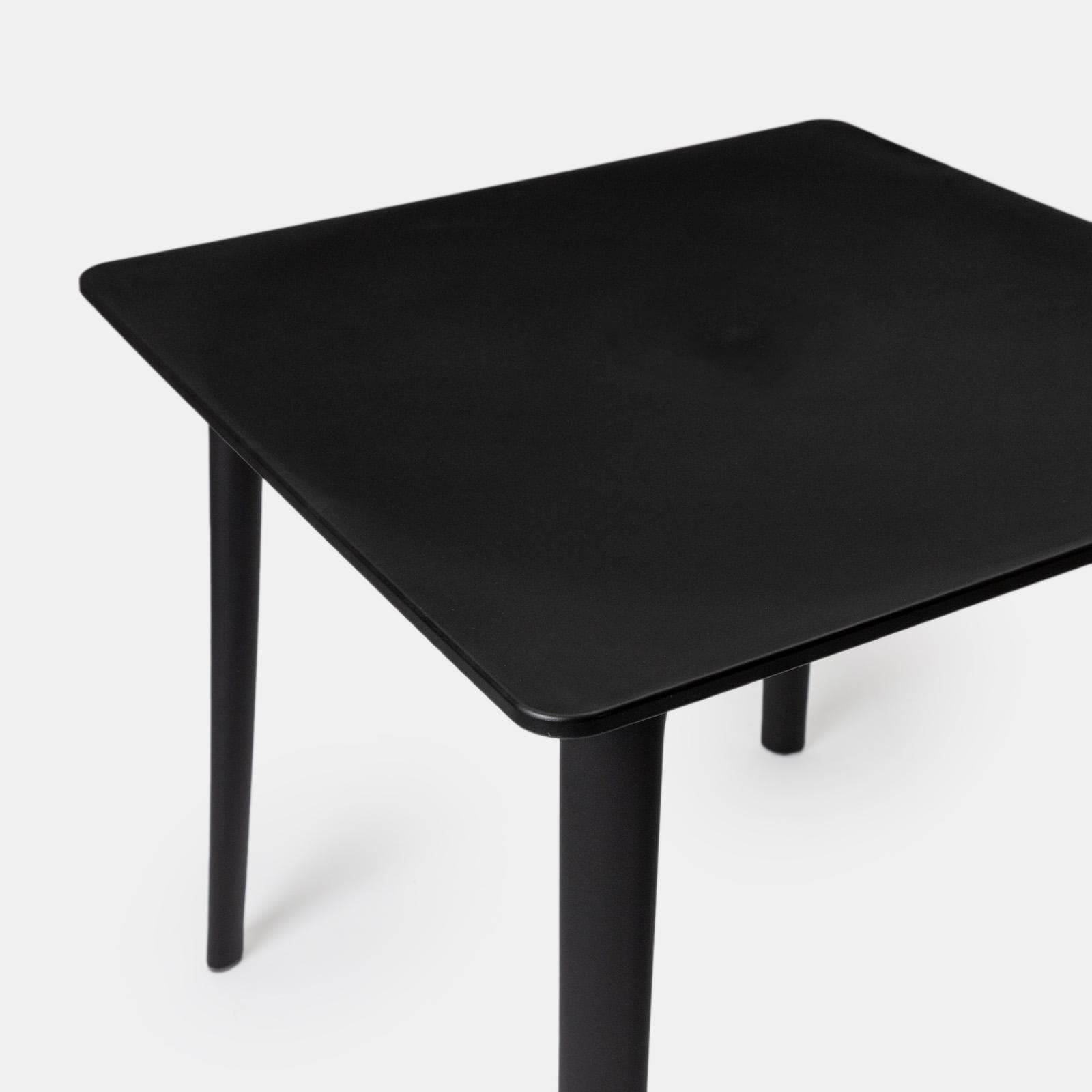 Set pranzo da giardino con tavolo 80x80 cm e 4 sedie in polipropilene nero - Qalis
