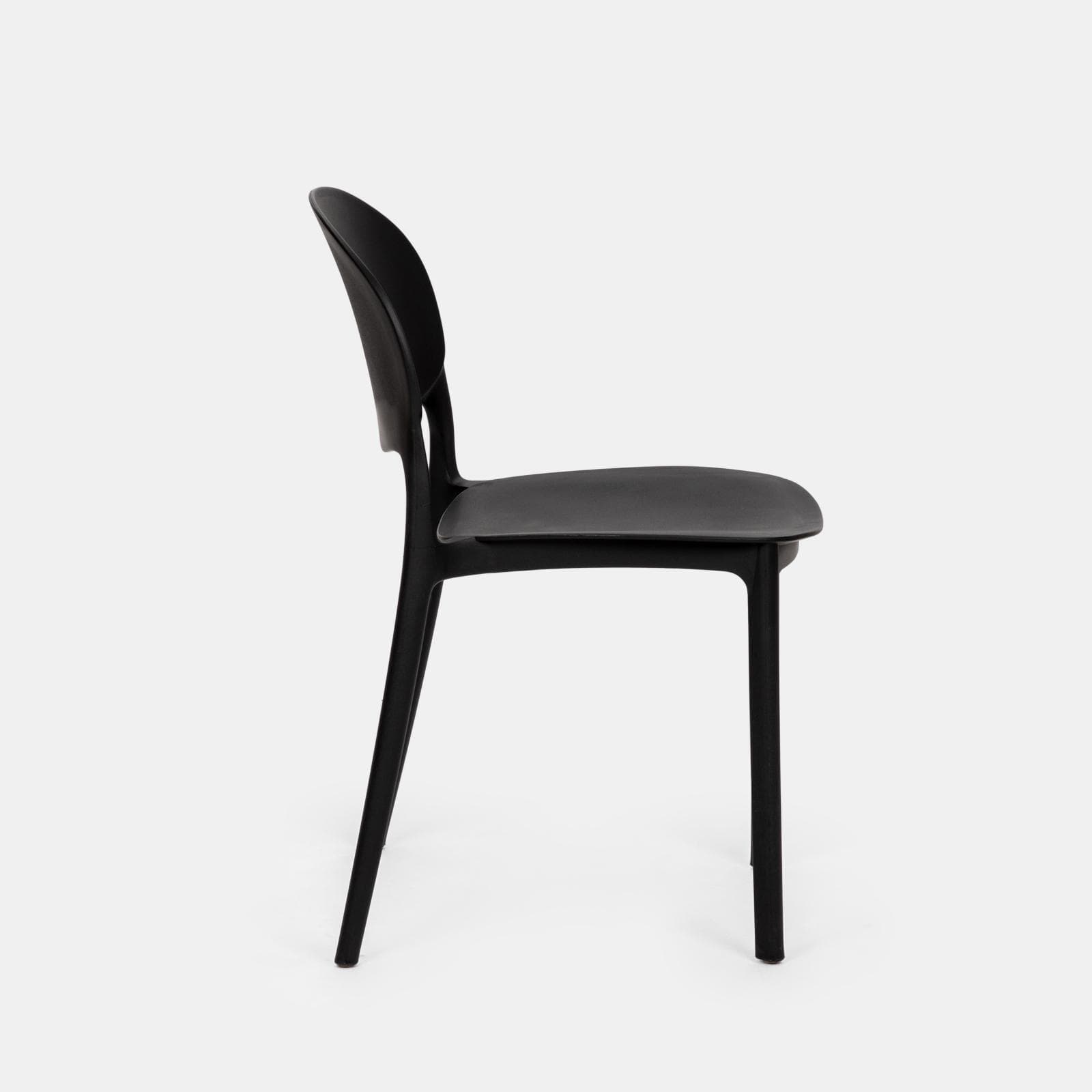 Set pranzo da giardino con tavolo 80x80 cm e 4 sedie in polipropilene nero - Qalis