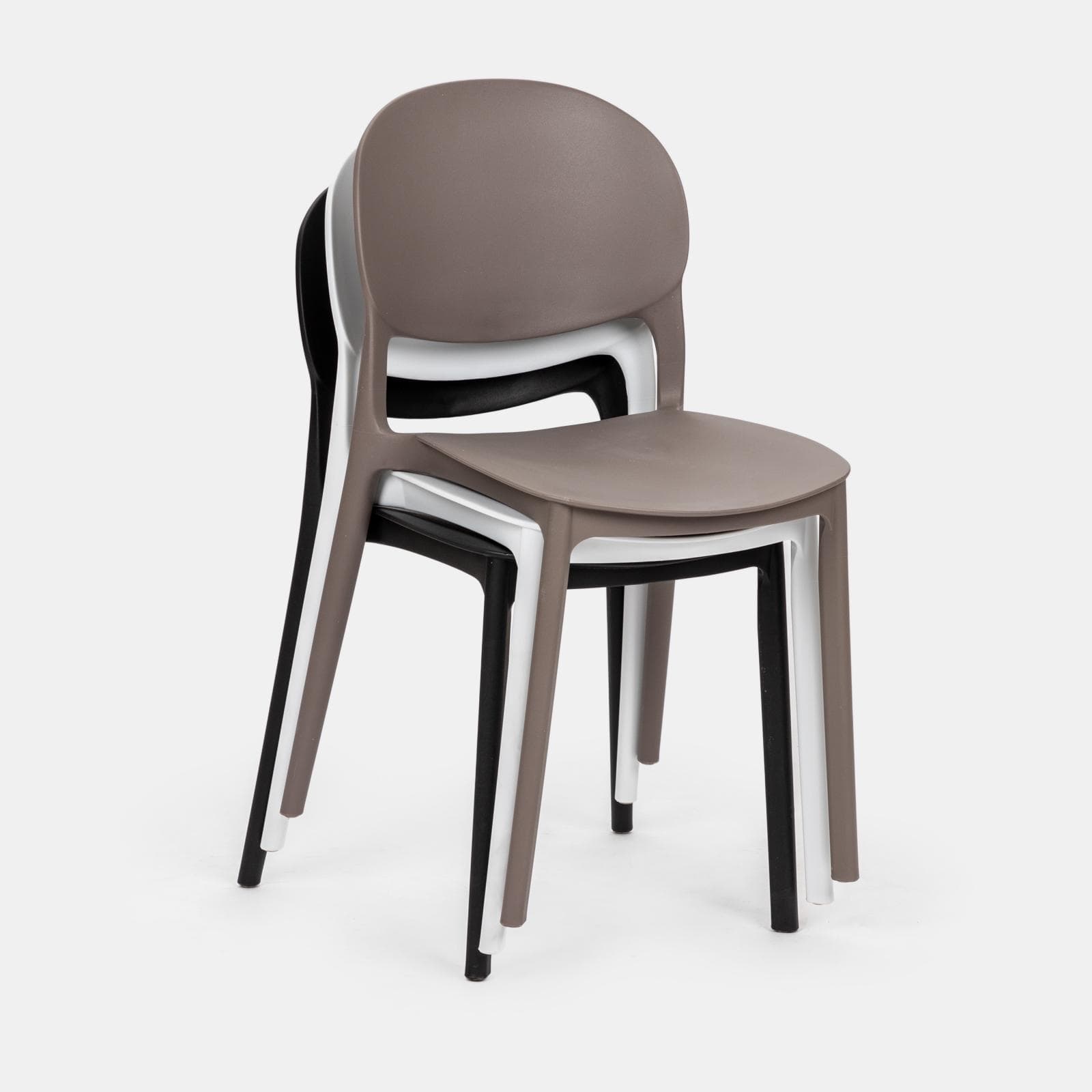 Set pranzo da giardino con tavolo 80x80 cm e 4 sedie in polipropilene nero - Qalis