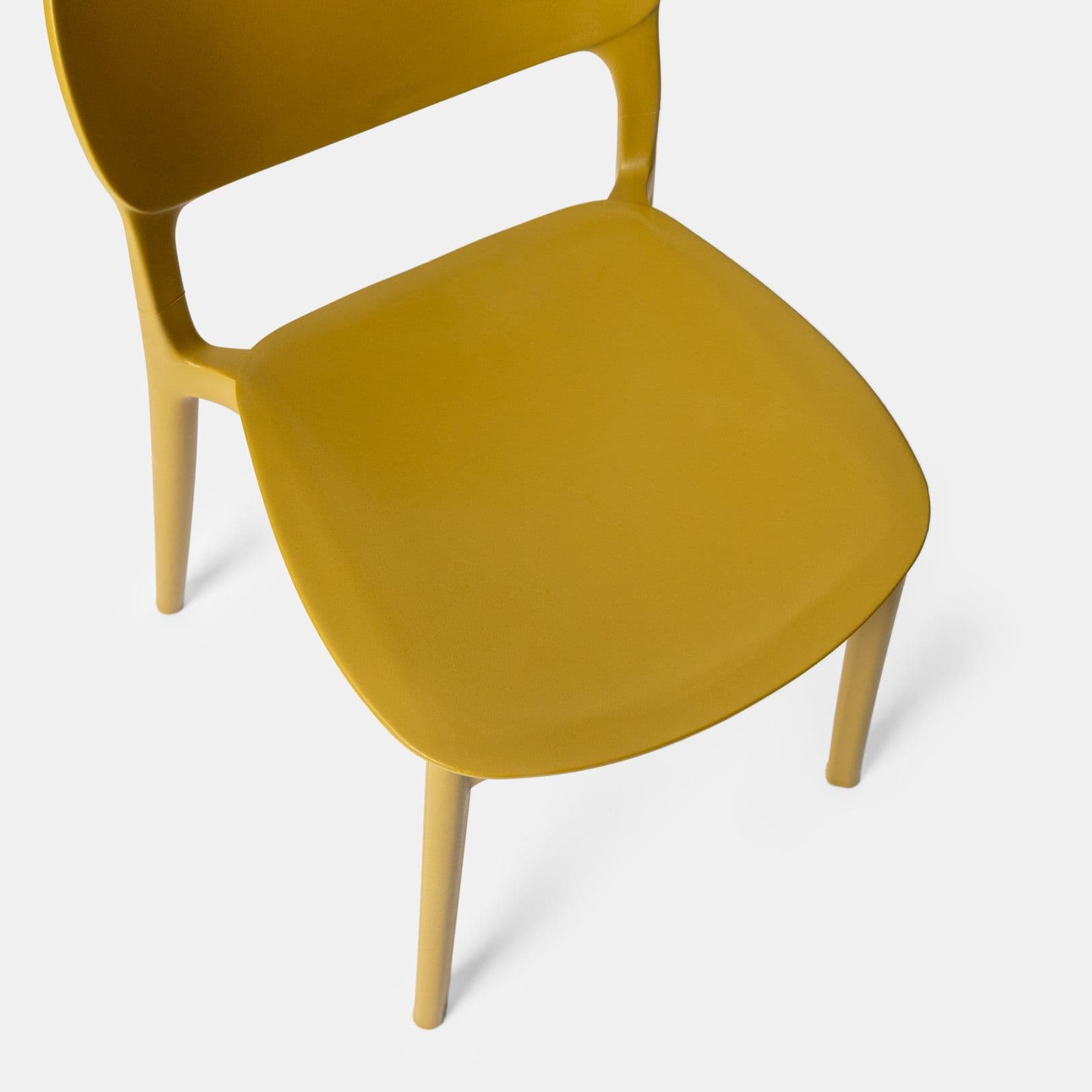 Set pranzo da giardino con tavolo 80x80 cm e 4 sedie in polipropilene senape - Qalis