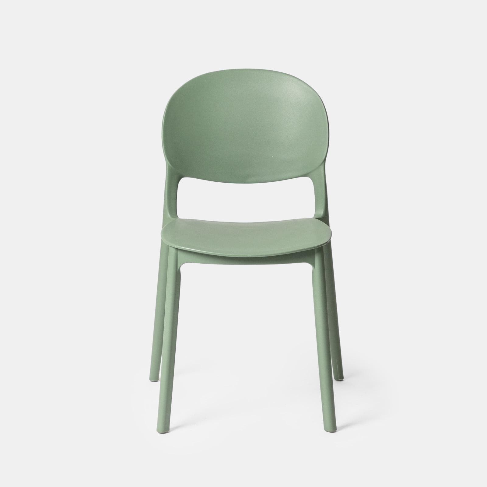 Set pranzo da giardino con tavolo 80x80 cm e 4 sedie in polipropilene verde salvia - Qalis