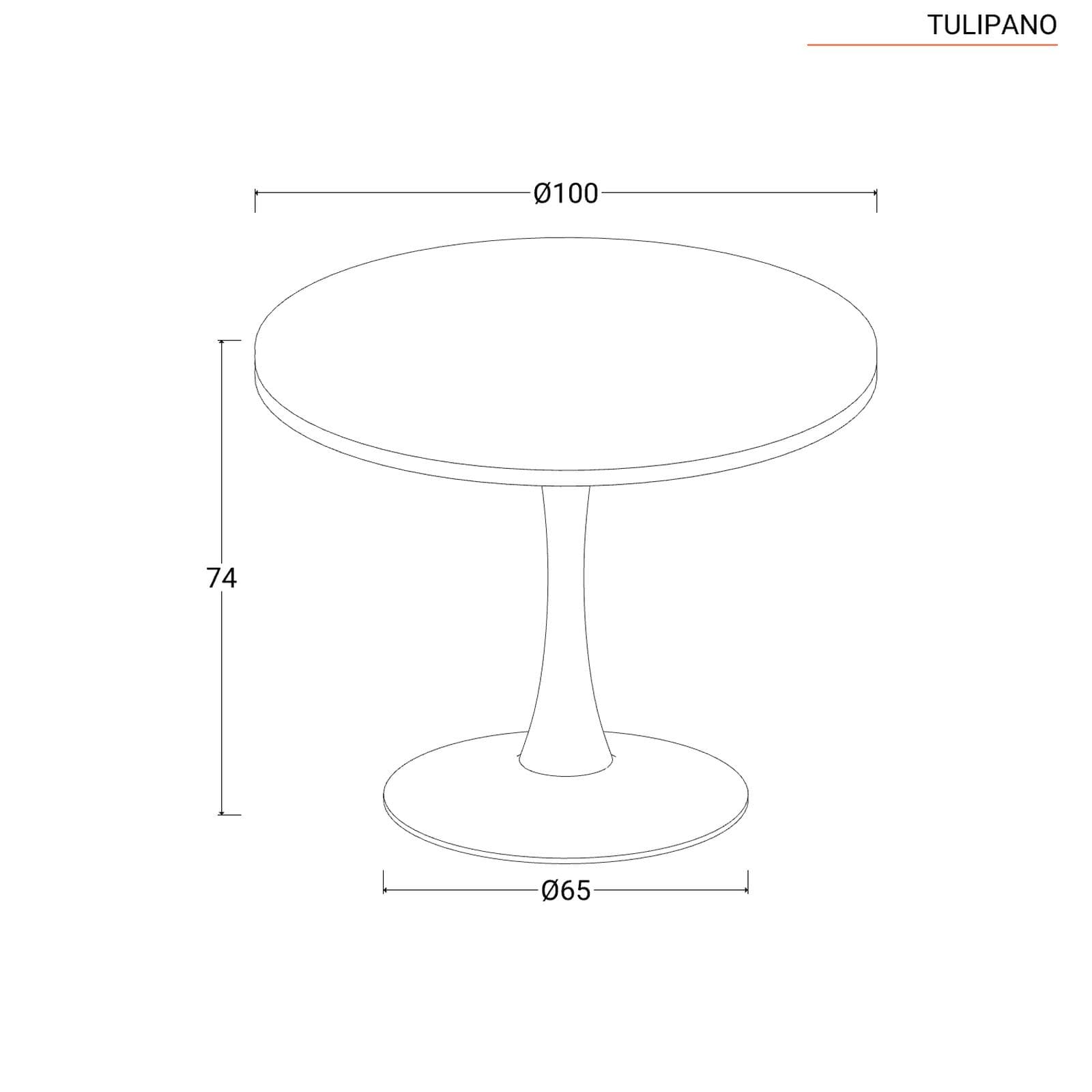 Set pranzo tavolo rotondo 100 cm e 4 sedie impilabili in polipropilene bianco - Tulipano