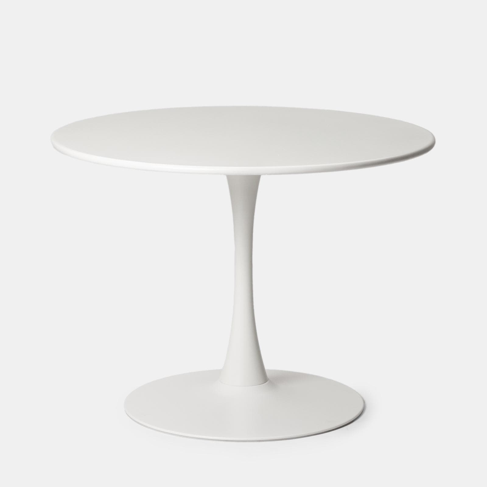 Set pranzo tavolo rotondo 100 cm e 4 sedie impilabili in polipropilene bianco - Tulipano