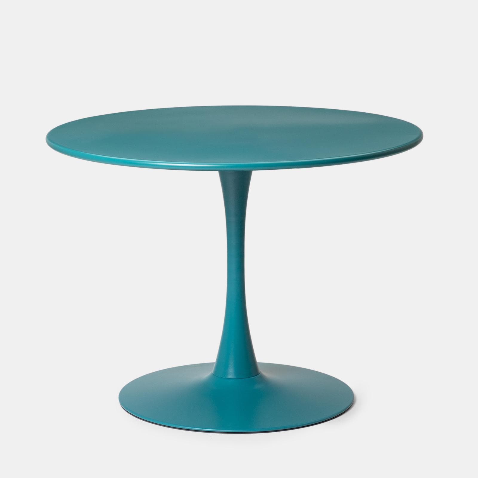 Set pranzo tavolo rotondo 100 cm e 4 sedie impilabili in polipropilene blu maldive - Tulipano