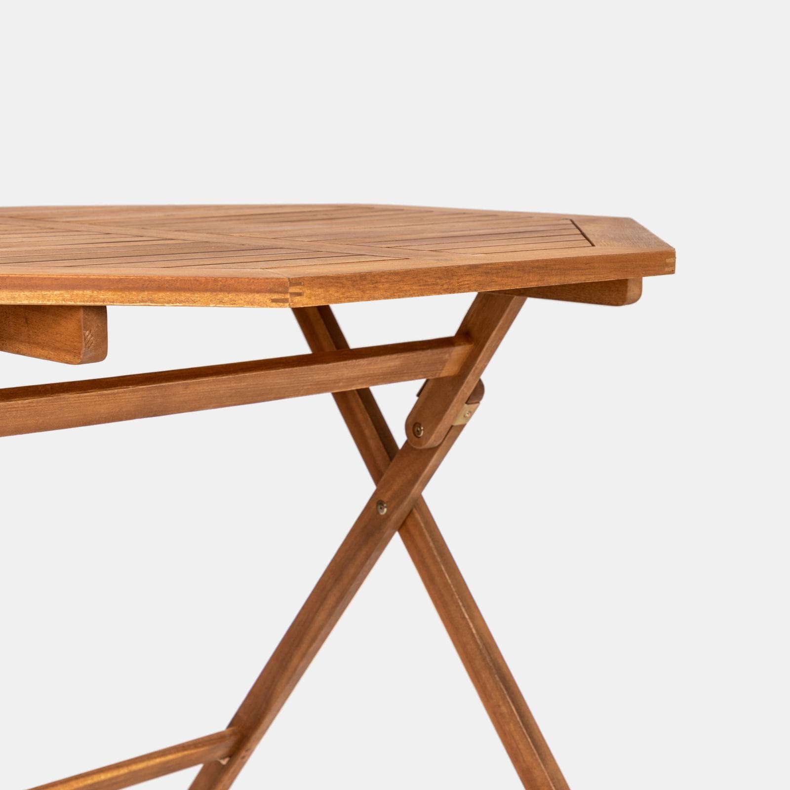 Set pranzo con tavolo rotondo 100 cm e 4 sedie con braccioli in legno di acacia - Paja