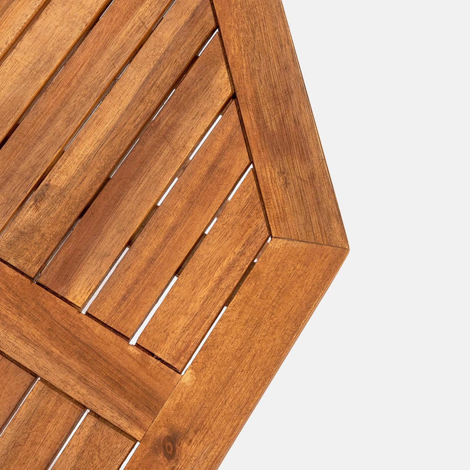 Set pranzo con tavolo rotondo 100 cm e 4 sedie con braccioli in legno di acacia - Paja