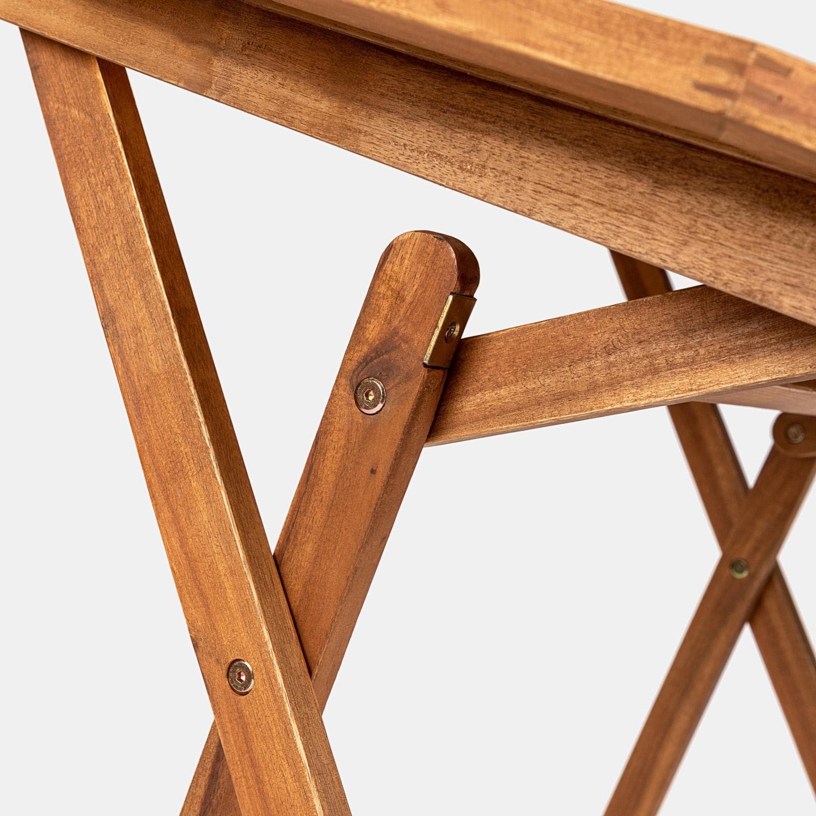 Set pranzo con tavolo rotondo 100 cm e 4 sedie con braccioli in legno di acacia - Paja