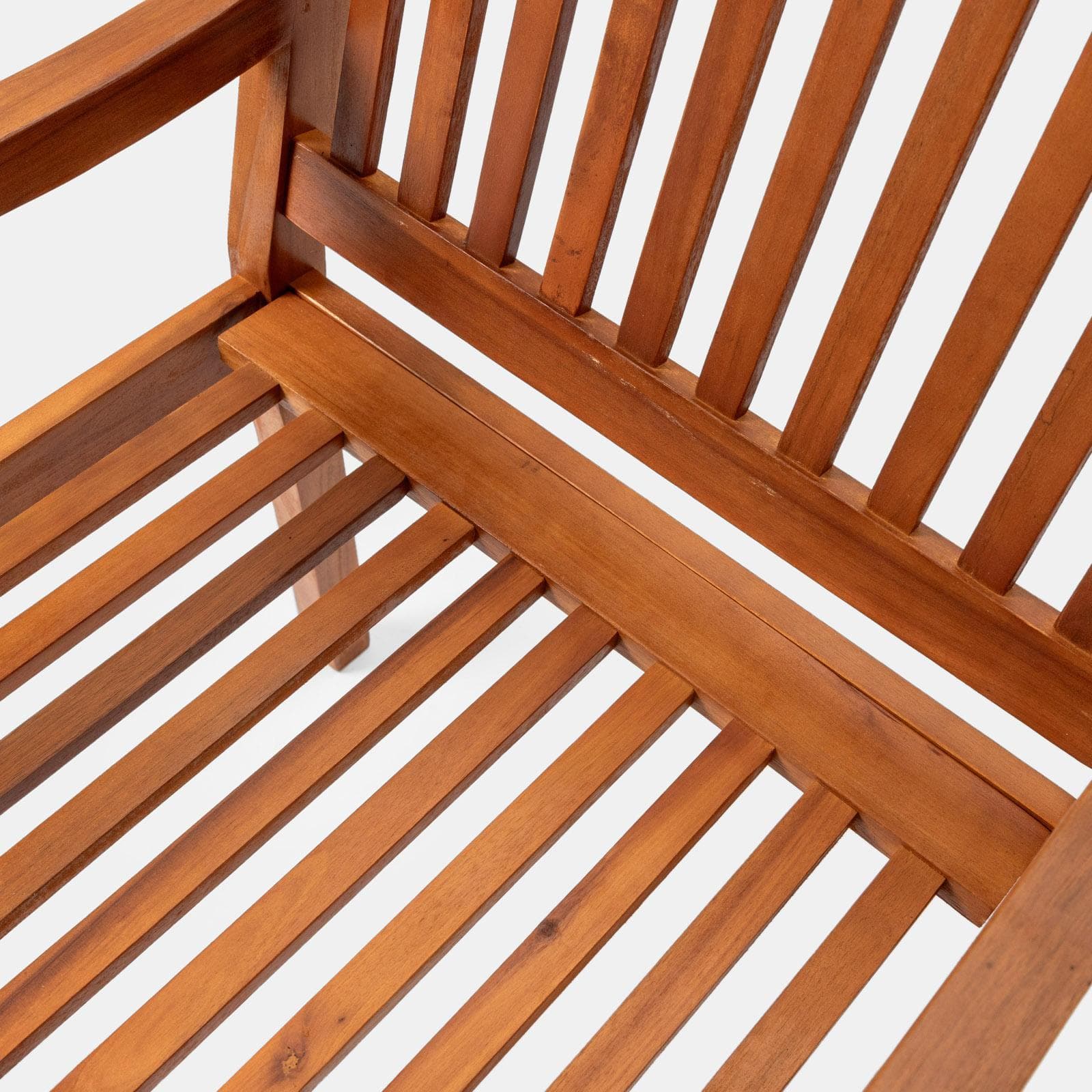 Set pranzo con tavolo rotondo 100 cm e 4 sedie con braccioli in legno di acacia - Paja