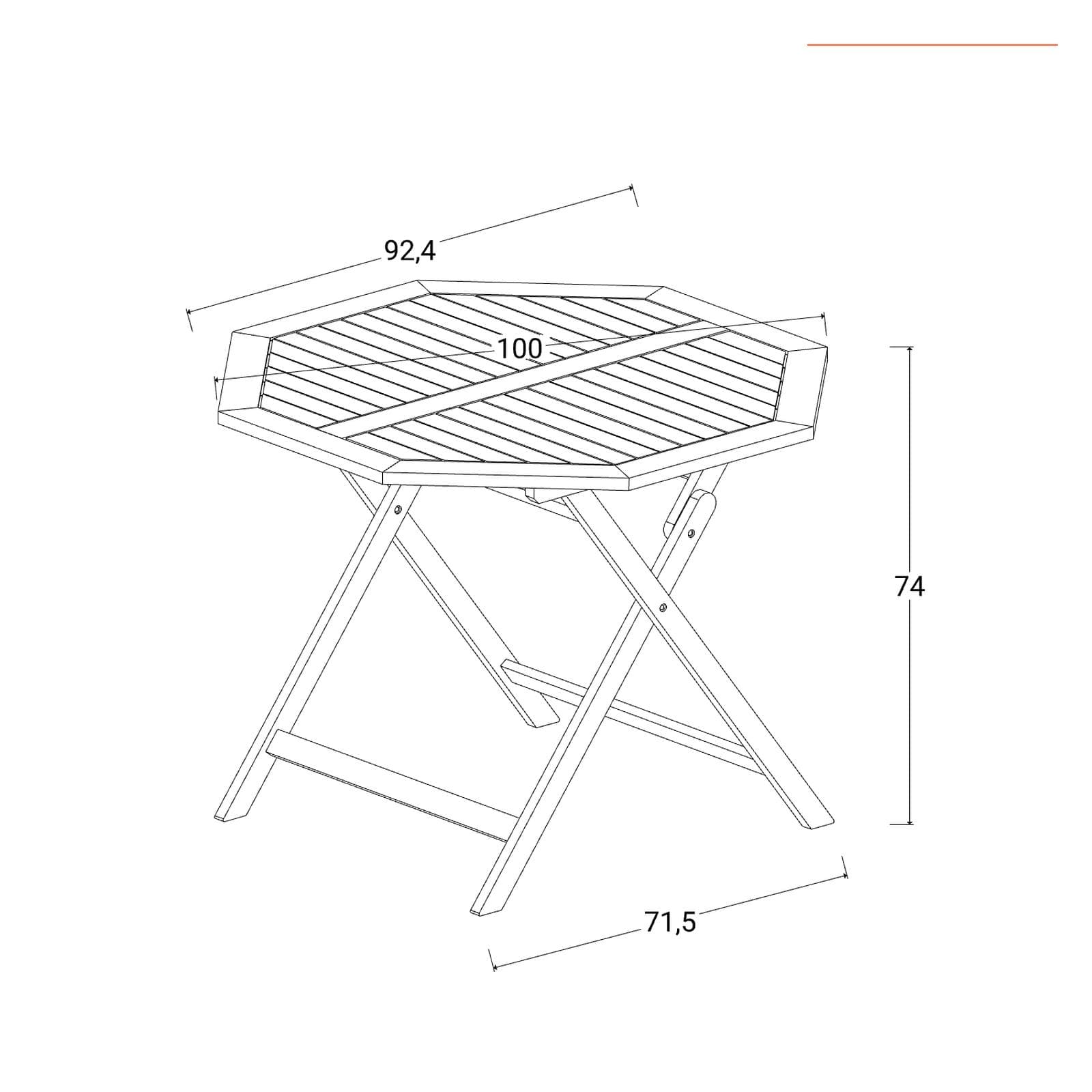 Set pranzo con tavolo rotondo 100 cm e 4 sedie con braccioli in legno di acacia - Paja