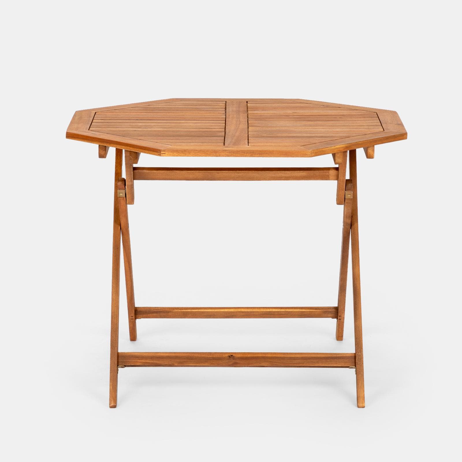 Set pranzo con tavolo rotondo 100 cm e 4 sedie con braccioli in legno di acacia - Paja