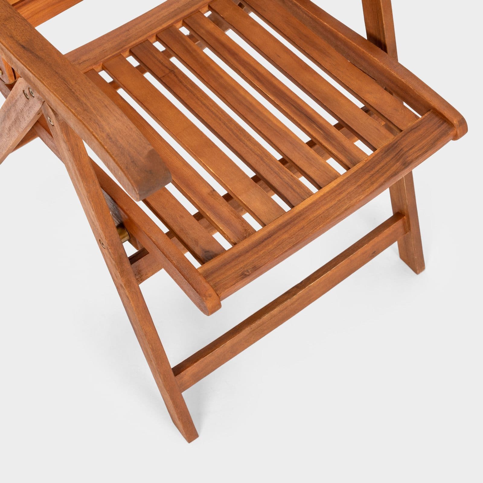 Set pranzo tavolo rotondo 100 cm e 4 sedie con braccioli regolabili in legno di acacia - Paja