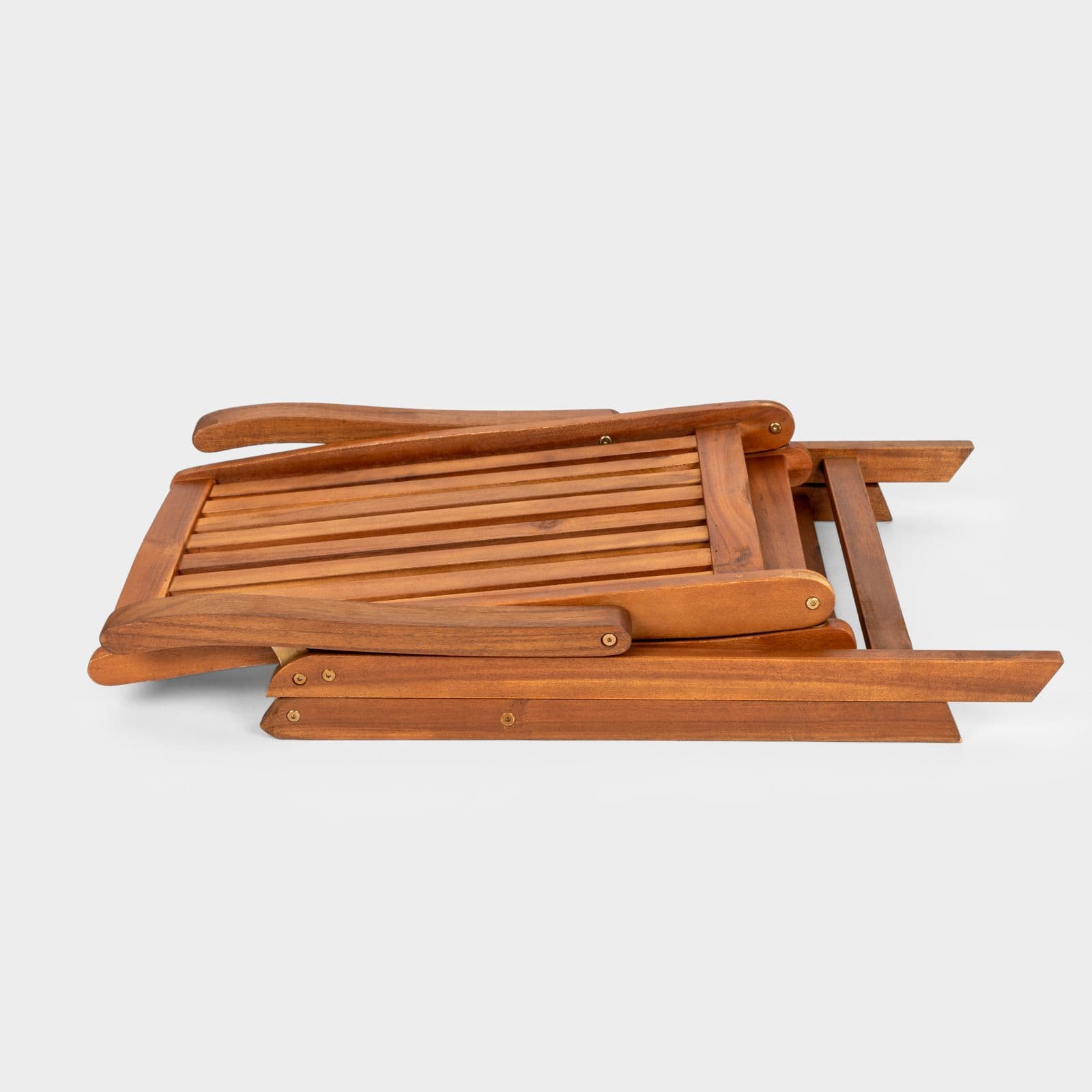Set pranzo tavolo rotondo 100 cm e 4 sedie con braccioli regolabili in legno di acacia - Paja