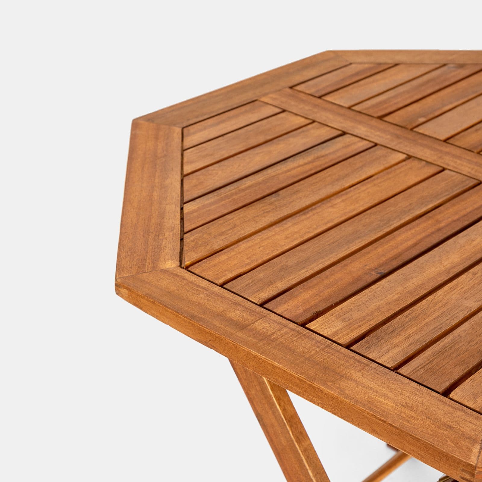 Set pranzo tavolo rotondo 100 cm e 4 sedie con braccioli regolabili in legno di acacia - Paja