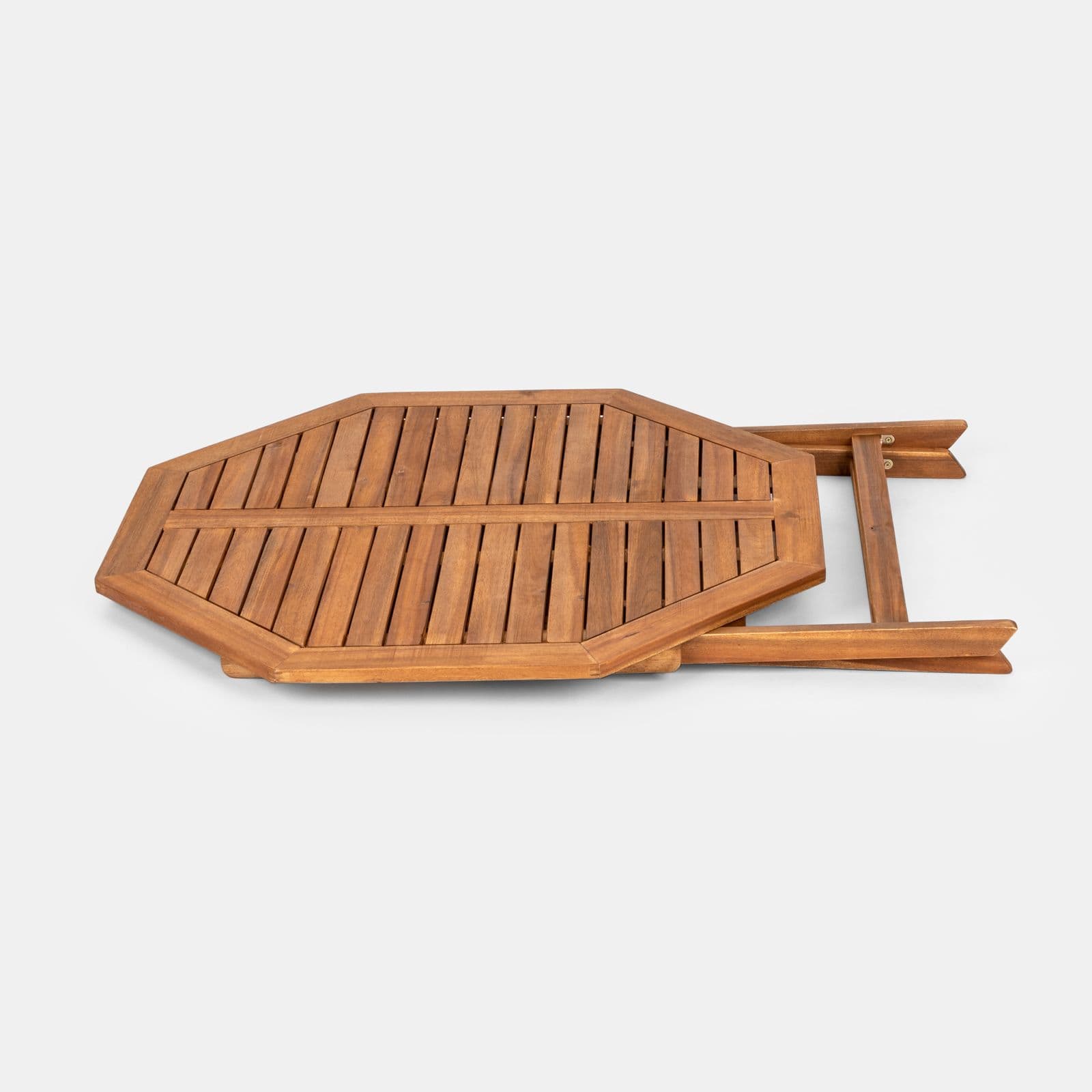 Set pranzo tavolo rotondo 100 cm e 4 sedie con braccioli regolabili in legno di acacia - Paja