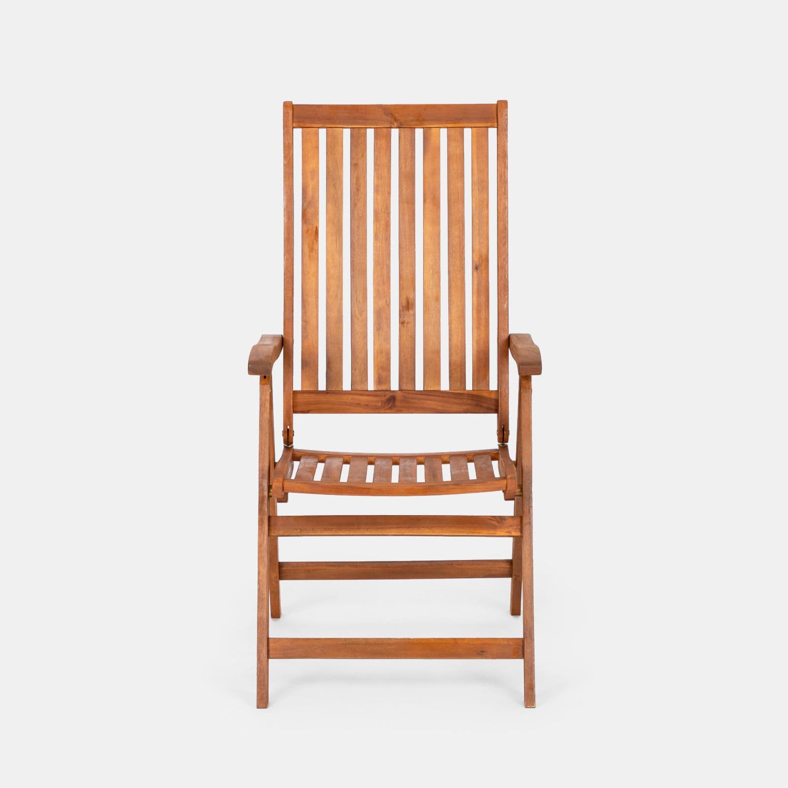 Set pranzo tavolo rotondo 100 cm e 4 sedie con braccioli regolabili in legno di acacia - Paja