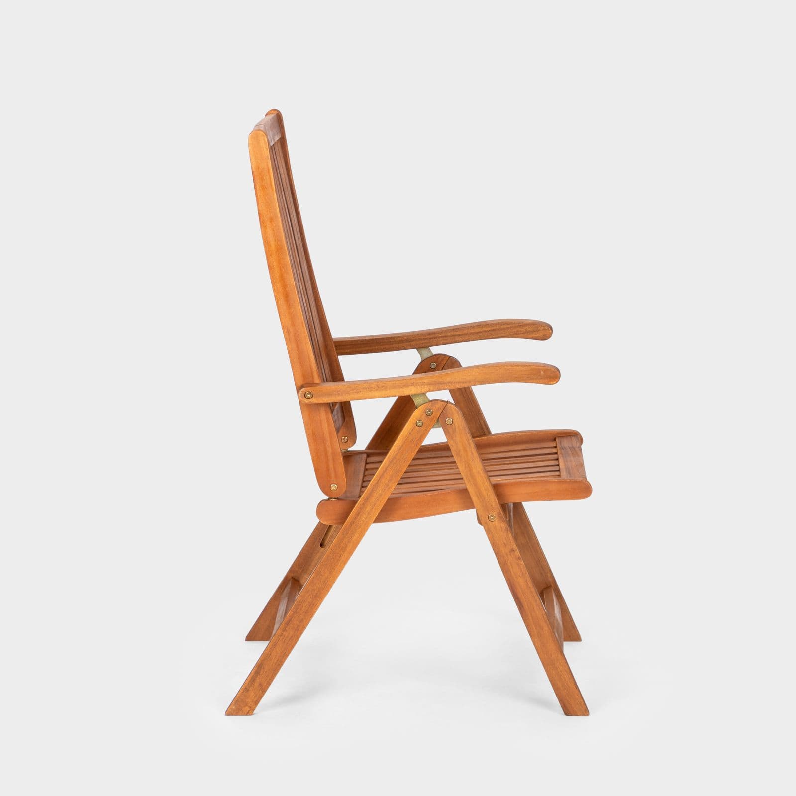 Set pranzo tavolo rotondo 100 cm e 4 sedie con braccioli regolabili in legno di acacia - Paja