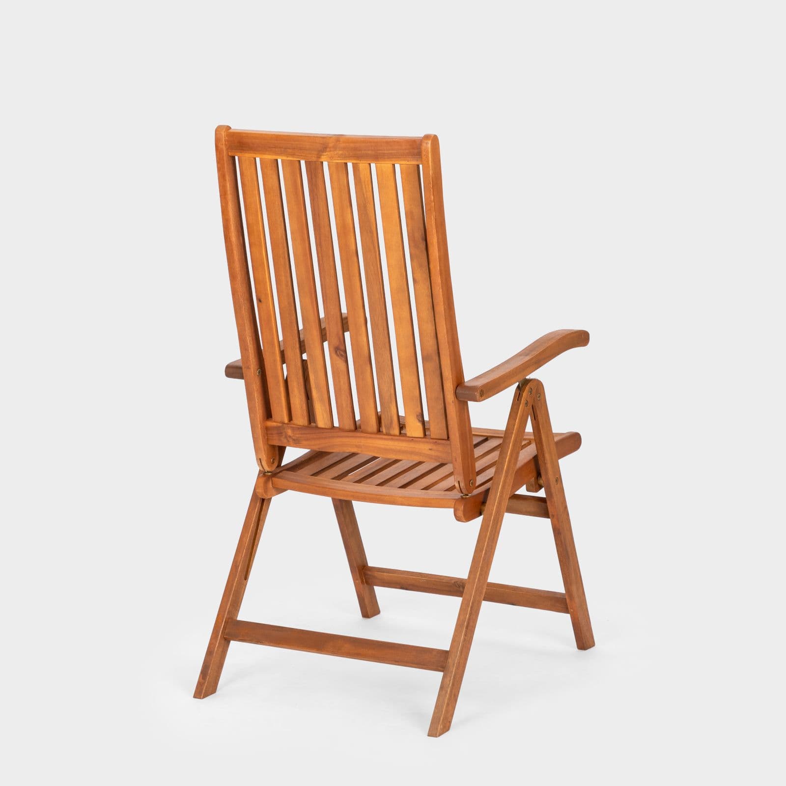 Set pranzo tavolo rotondo 100 cm e 4 sedie con braccioli regolabili in legno di acacia - Paja