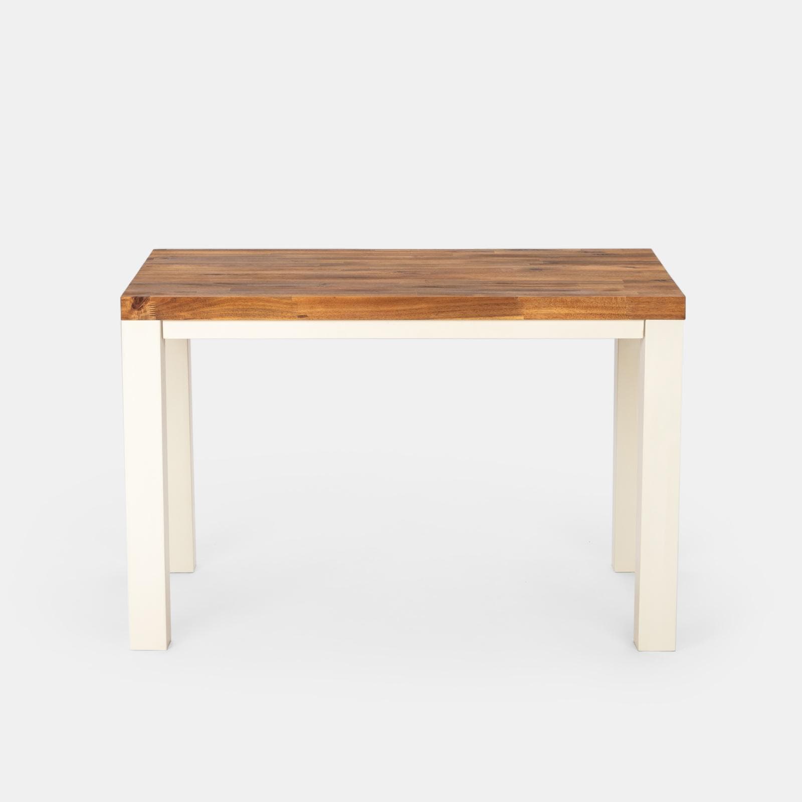 Set pranzo tavolo 115x70 cm e 4 sedie pieghevoli con braccioli in legno di acacia e corda grigia - Yadira