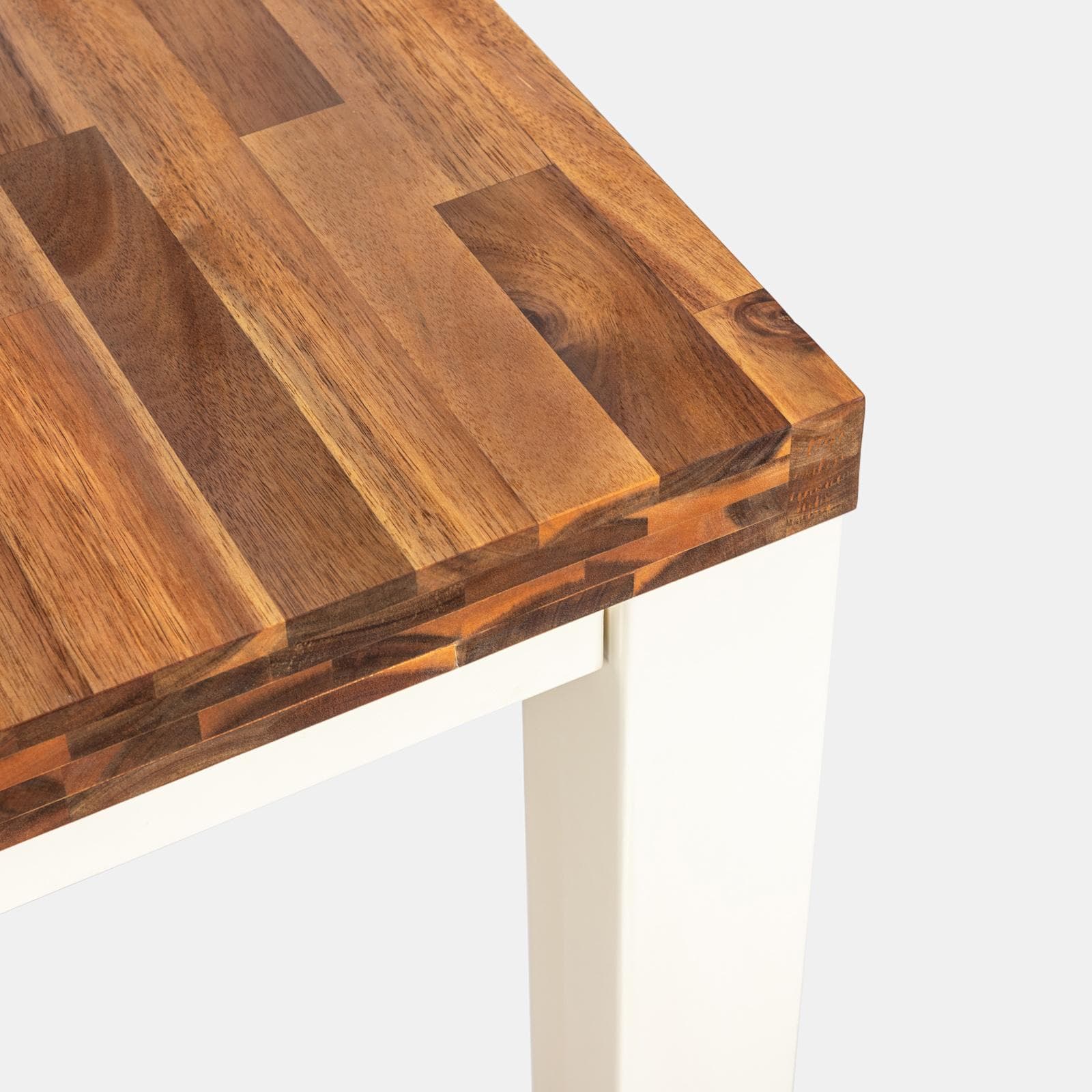 Set pranzo tavolo 115x70 cm e 4 sedie pieghevoli con braccioli in legno di acacia e corda grigia - Yadira