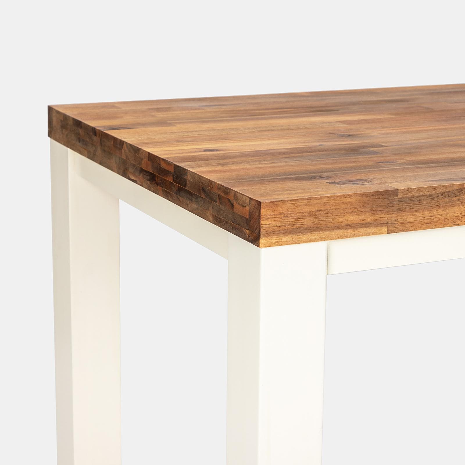 Set pranzo tavolo 115x70 cm e 4 sedie pieghevoli con braccioli in legno di acacia e corda grigia - Yadira