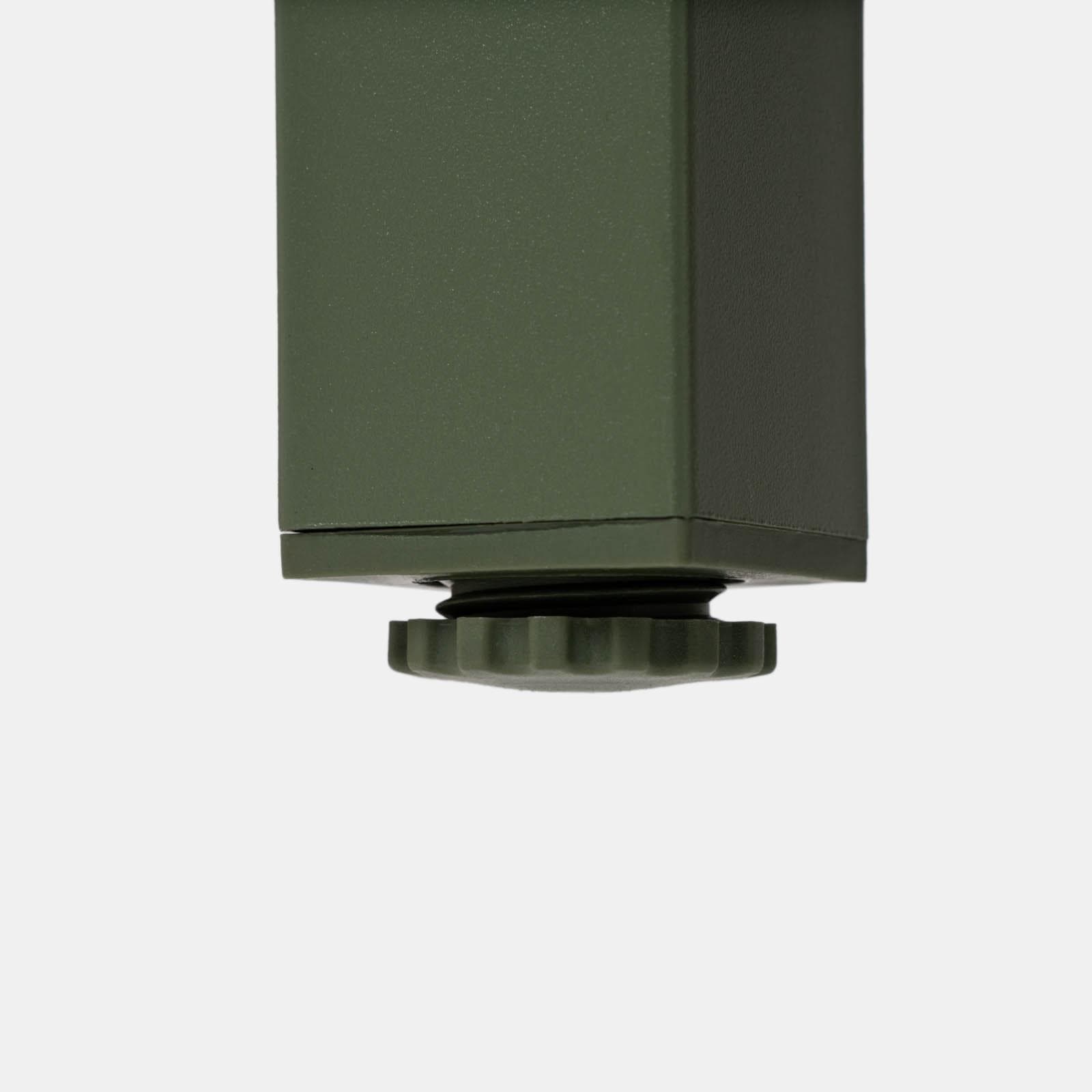 Set pranzo tavolo 150x90 cm top vetro temperato e 6 sedie con braccioli in acciaio verde oliva - Tamika