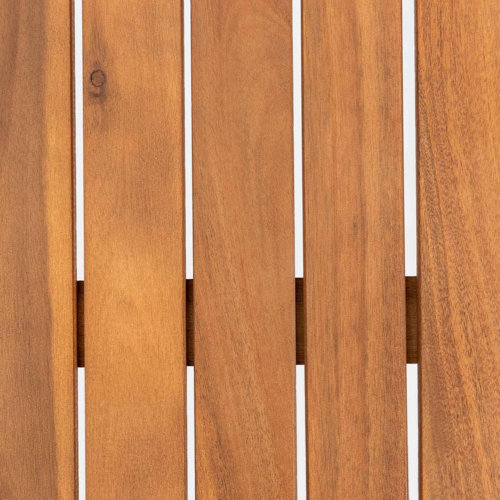 Set pranzo tavolo 160x80 cm e 4 sedie con braccioli in legno di acacia - Paja