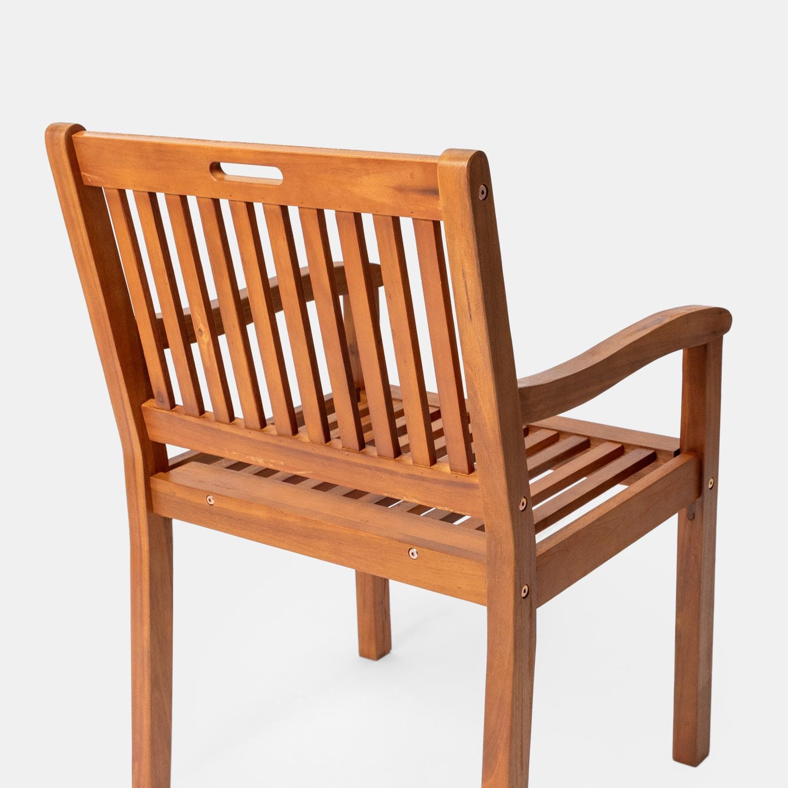 Set pranzo tavolo 160x80 cm e 4 sedie con braccioli in legno di acacia - Paja
