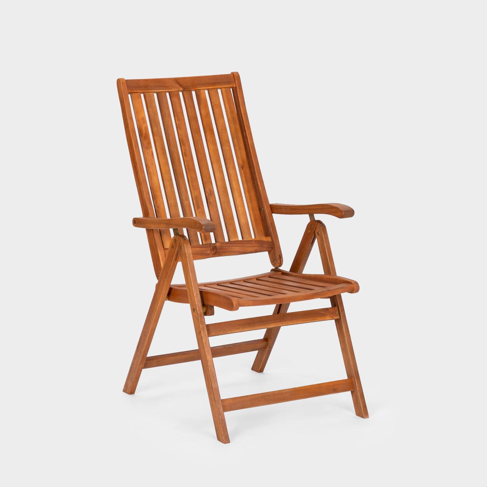Set bistrot tavolo 60x60 cm e 2 sedie con braccioli regolabili in legno di acacia - Paja