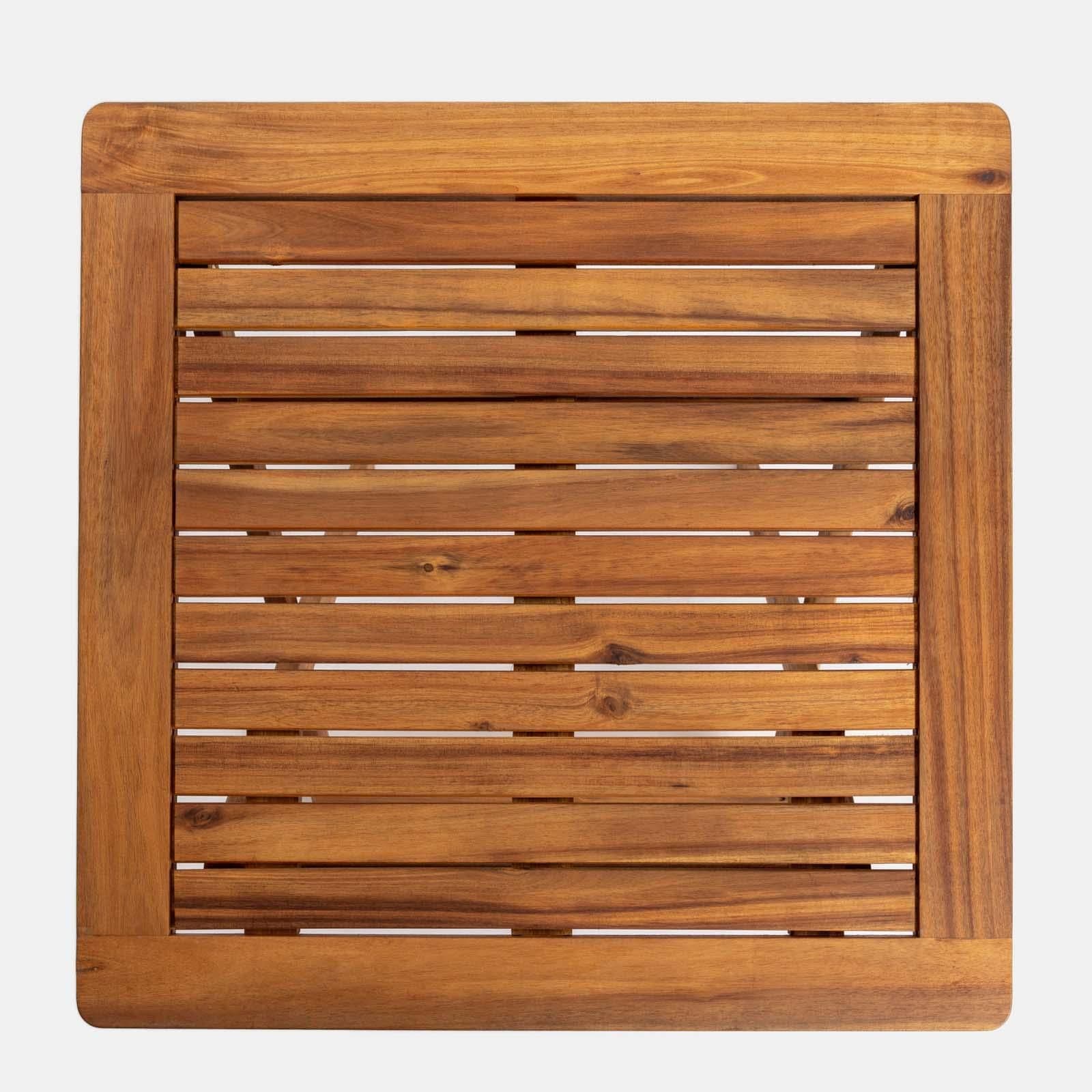 Set bistrot tavolo 60x60 cm e 2 sedie pieghevoli in legno d'acacia - Paja