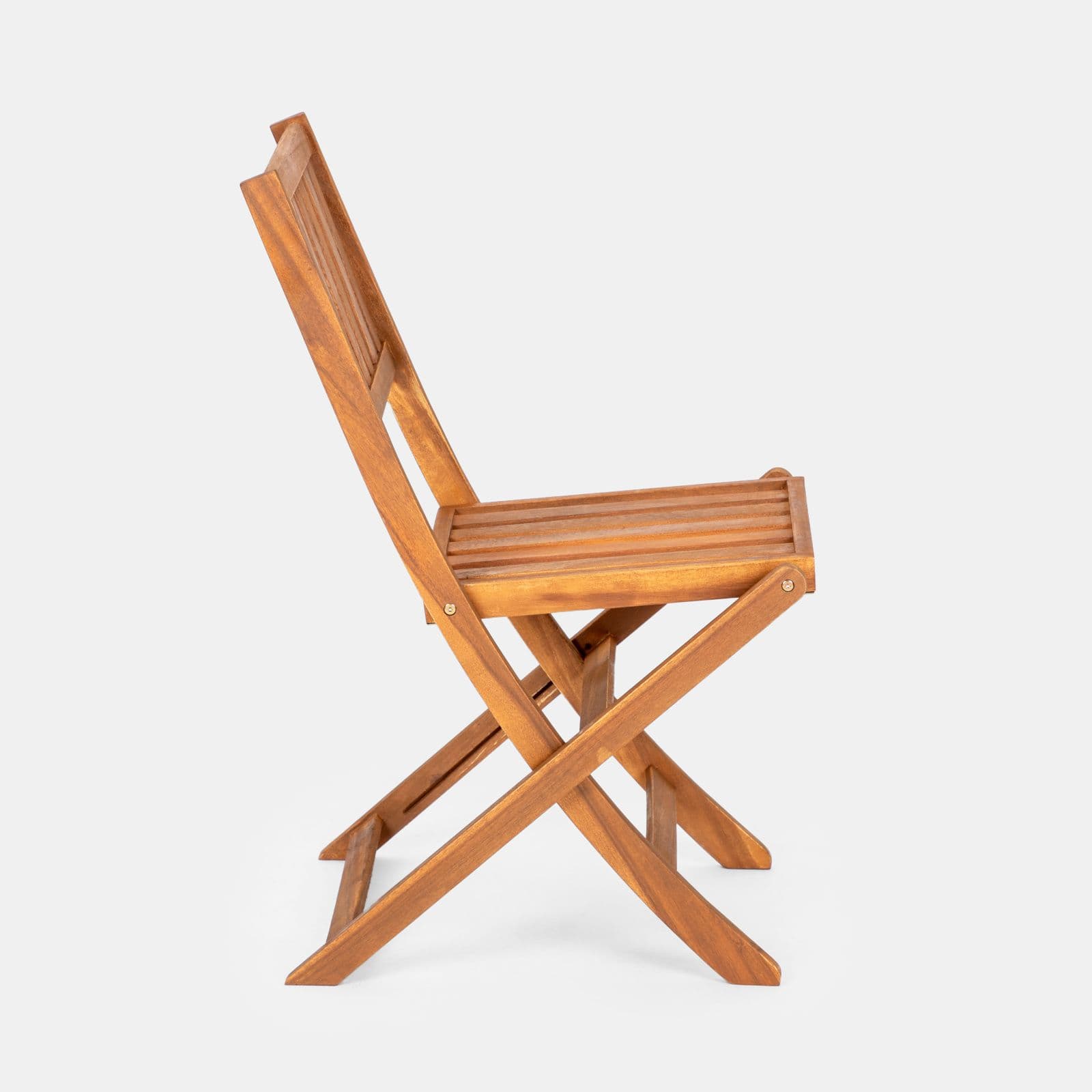 Set bistrot tavolo 60x60 cm e 2 sedie pieghevoli in legno d'acacia - Paja