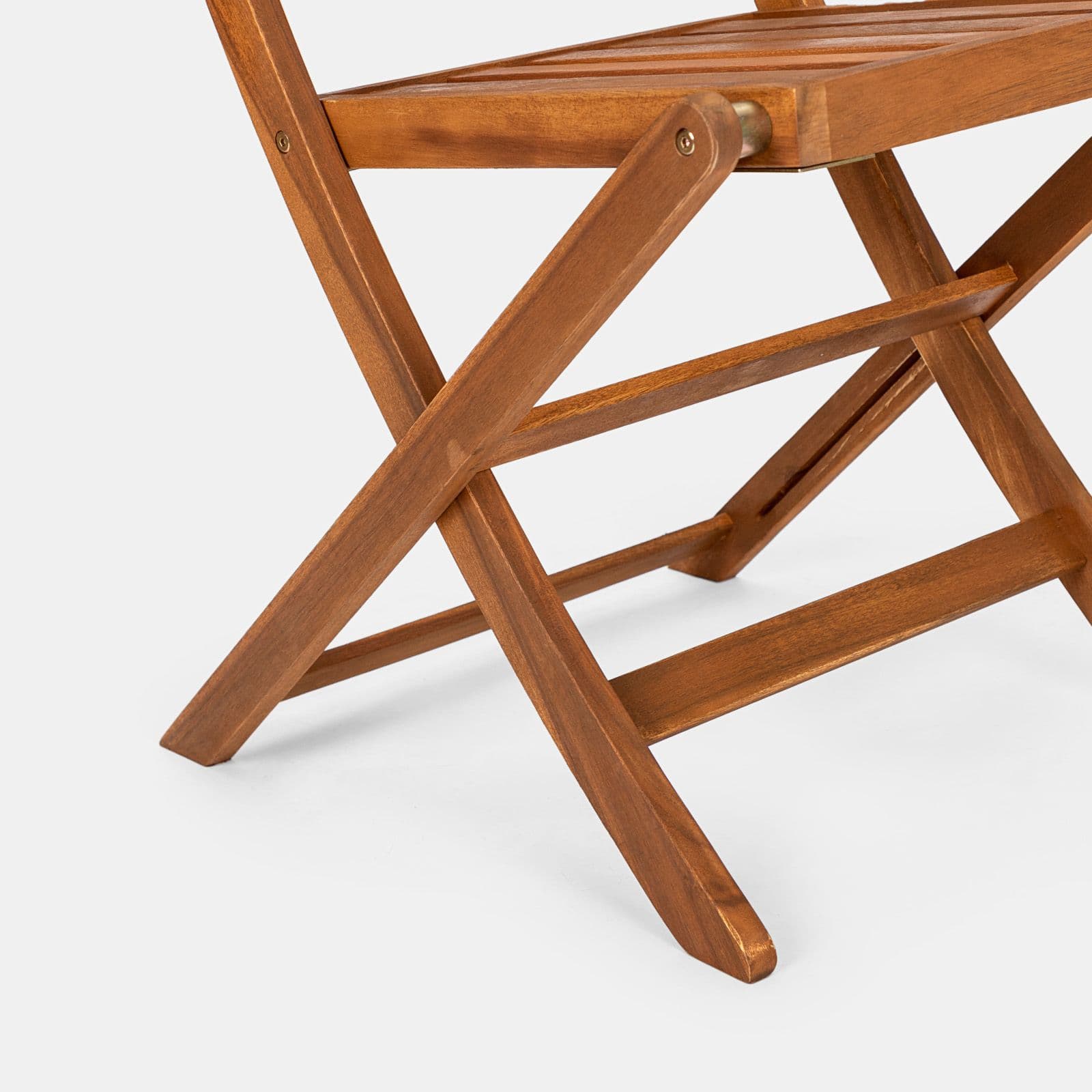 Set bistrot tavolo 60x60 cm e 2 sedie pieghevoli in legno d'acacia - Paja