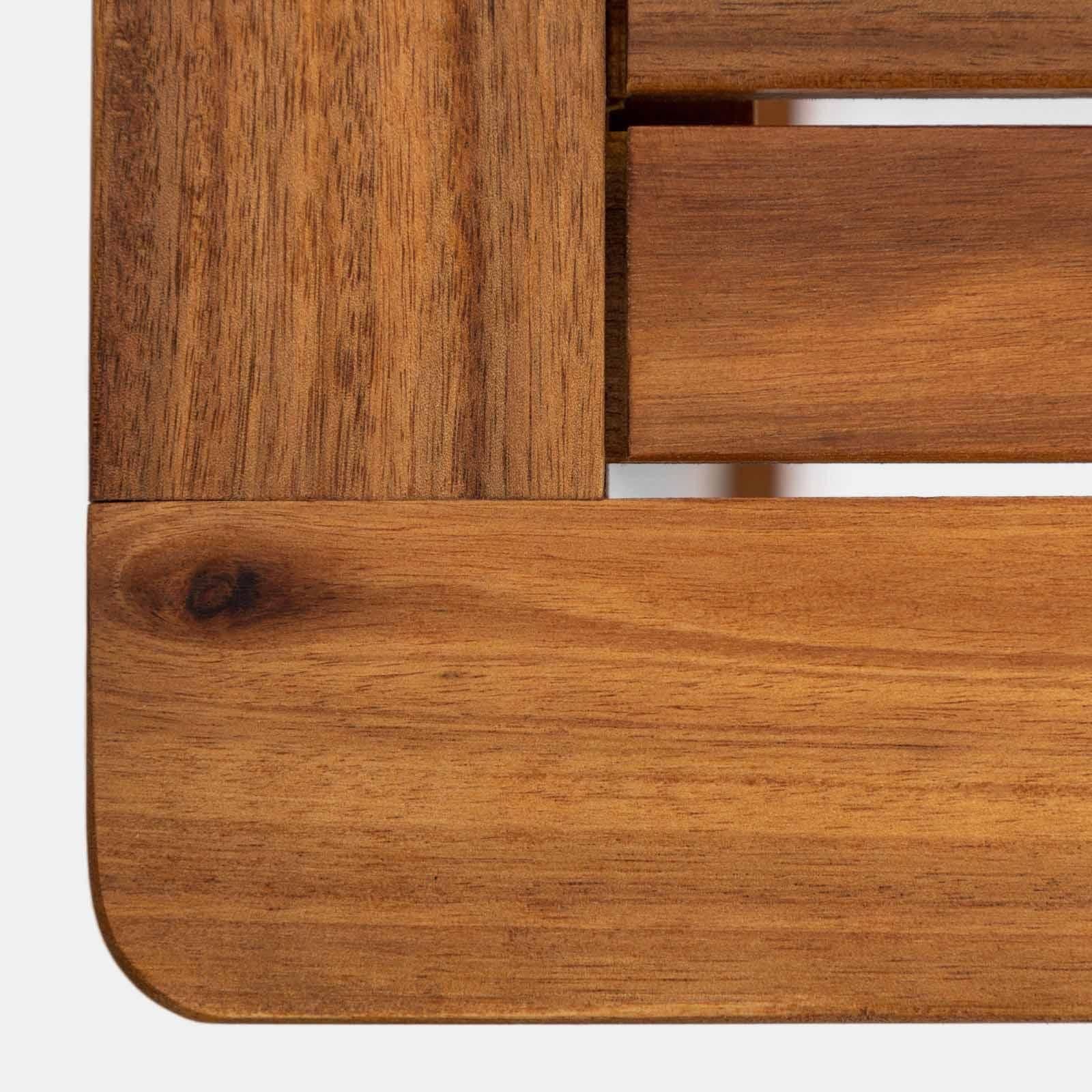 Set bistrot con tavolo 60x60 cm con 2 sedie pieghevoli in legno di acacia - Paja