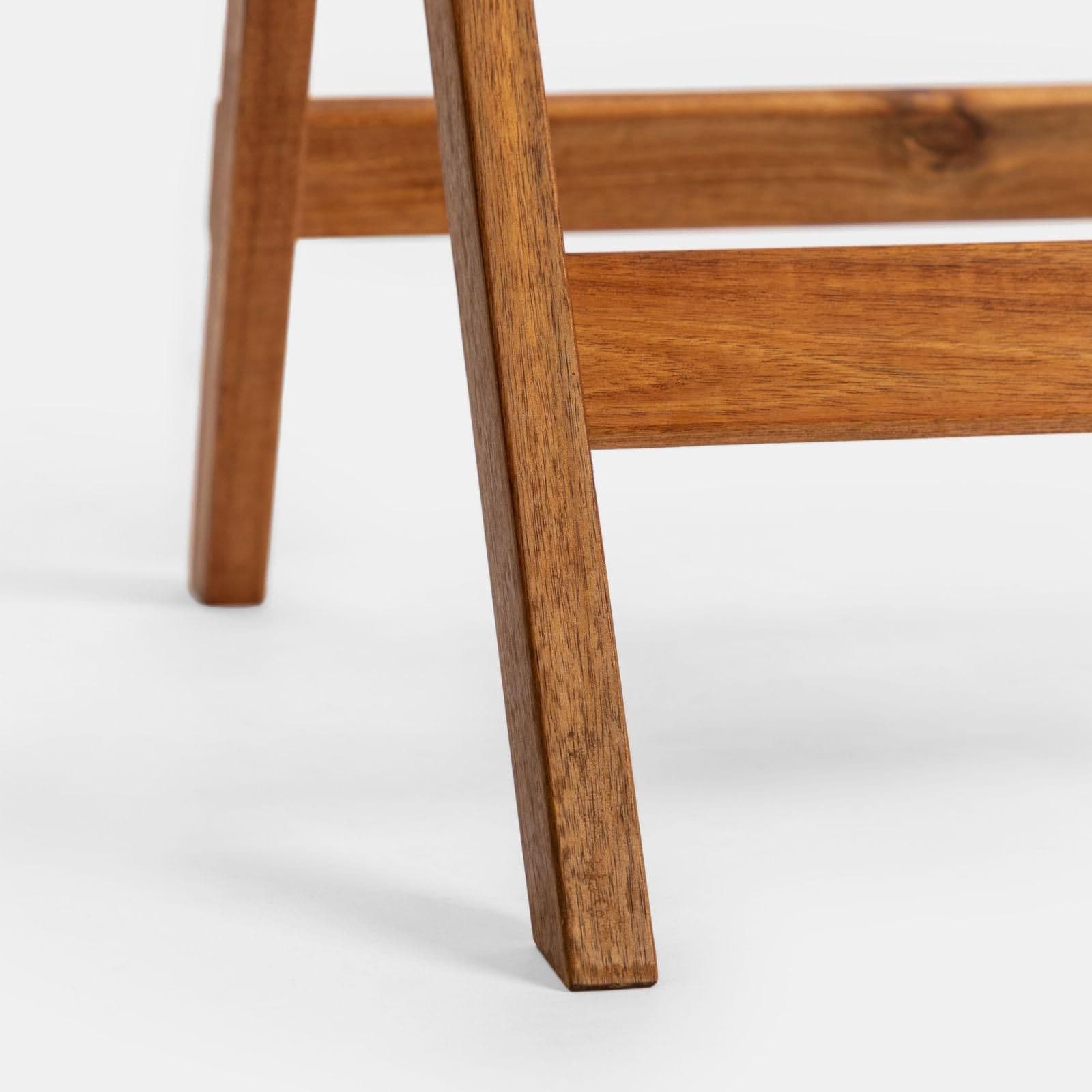 Set bistrot con tavolo 60x60 cm e 2 sedie con braccioli regolabili in legno di acacia - Paja
