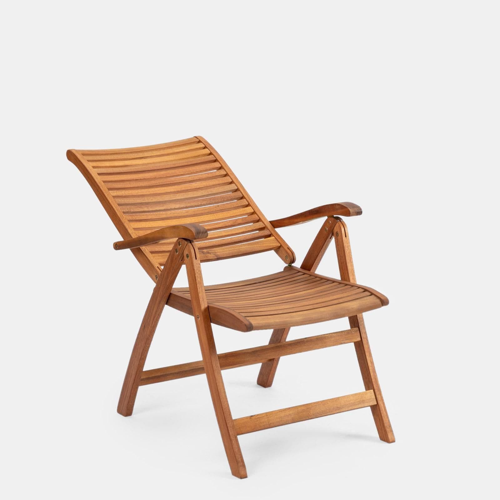Set bistrot con tavolo 60x60 cm e 2 sedie con braccioli regolabili in legno di acacia - Paja