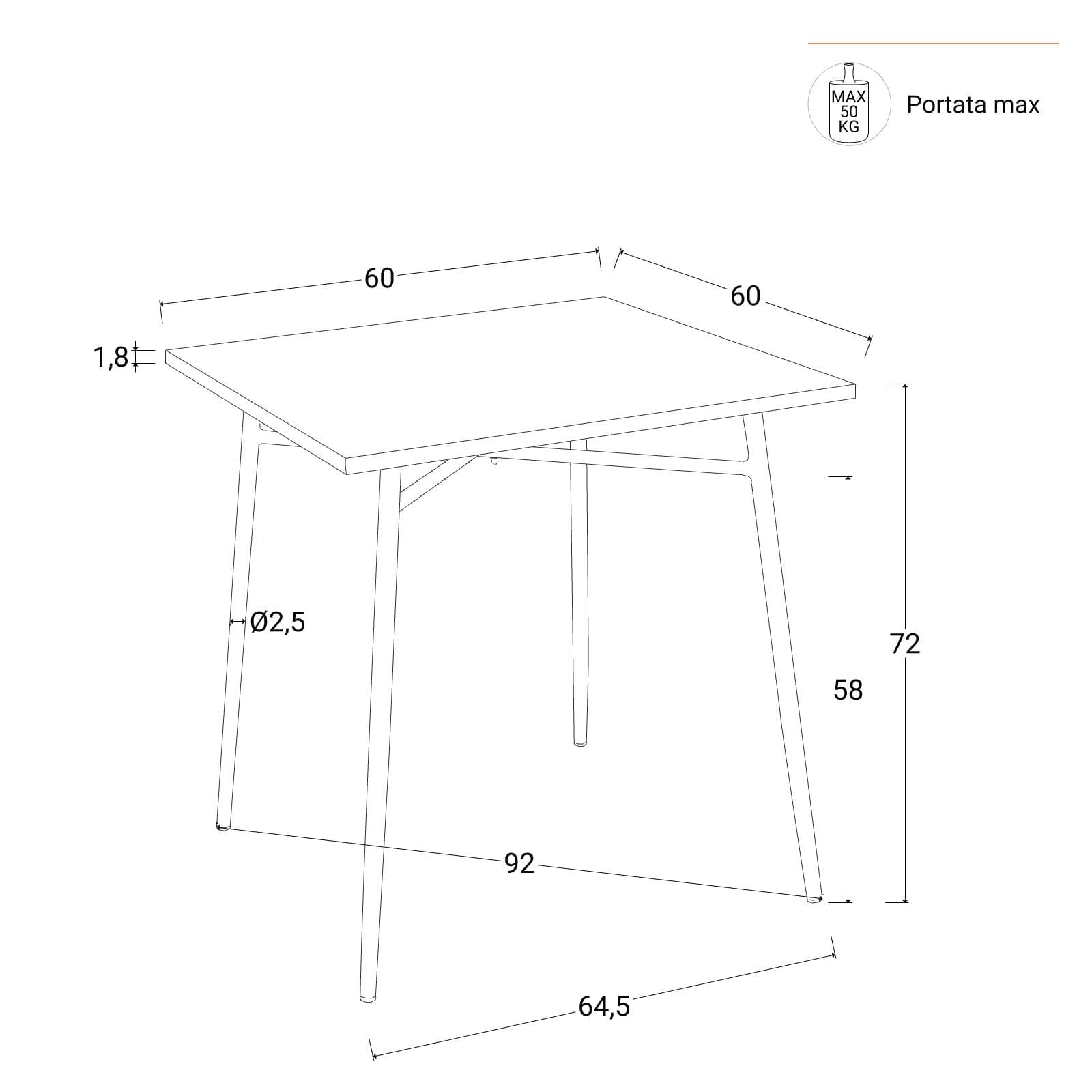Set bistrot tavolo 60x60 e 2 sedie pieghevoli in acciaio verde marino - Faber