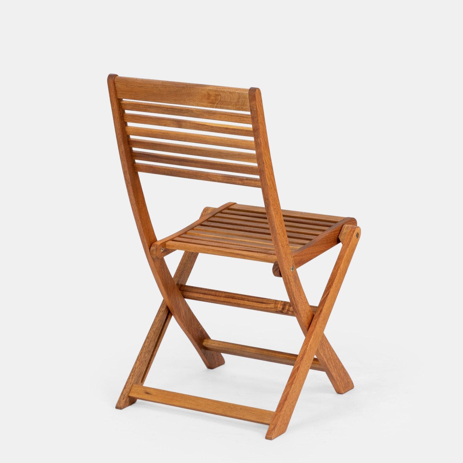 Set bistrot tavolo pieghevole 70x70 cm e 2 sedie pieghevoli in legno di acacia - Paja