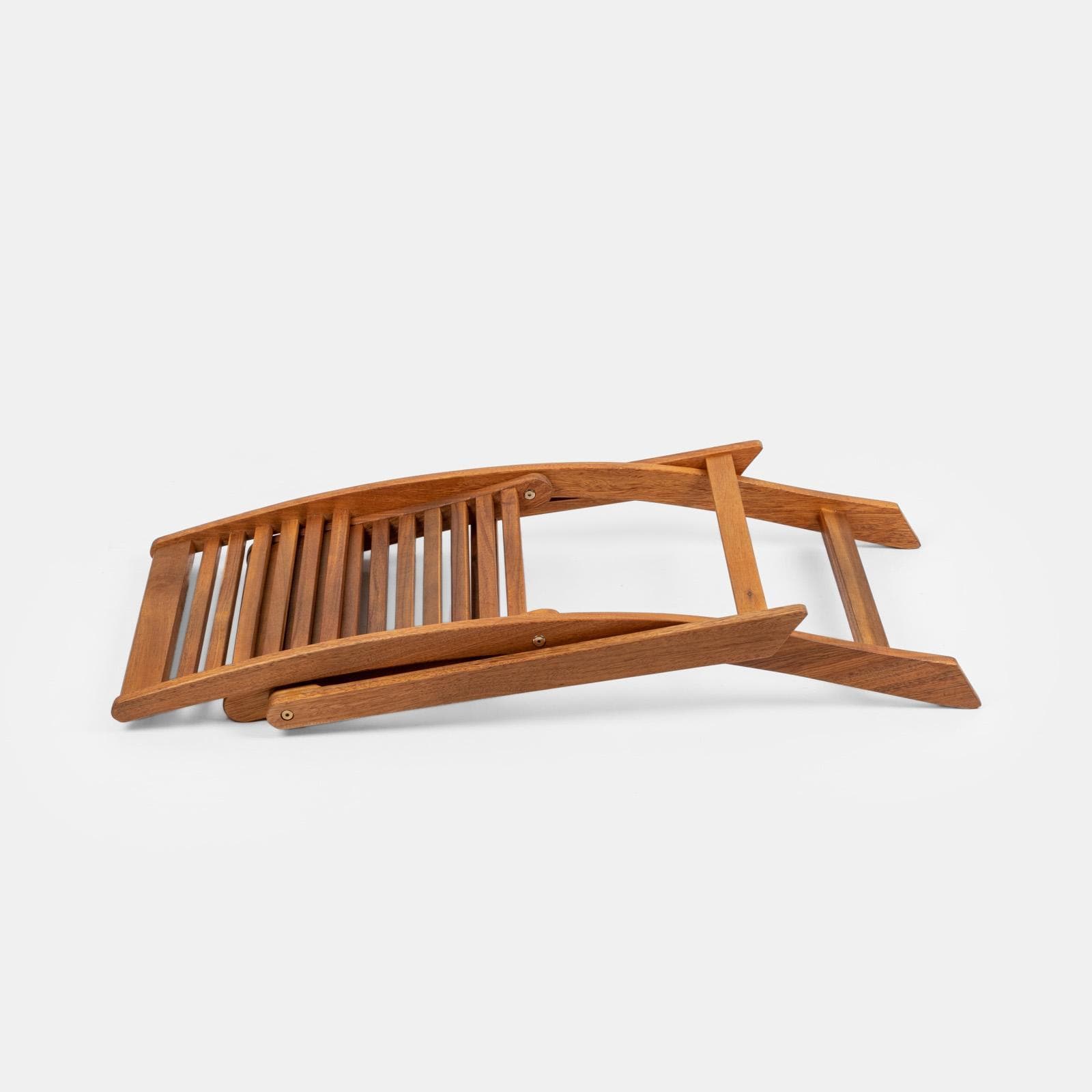 Set bistrot tavolo pieghevole 70x70 cm e 2 sedie pieghevoli in legno di acacia - Paja