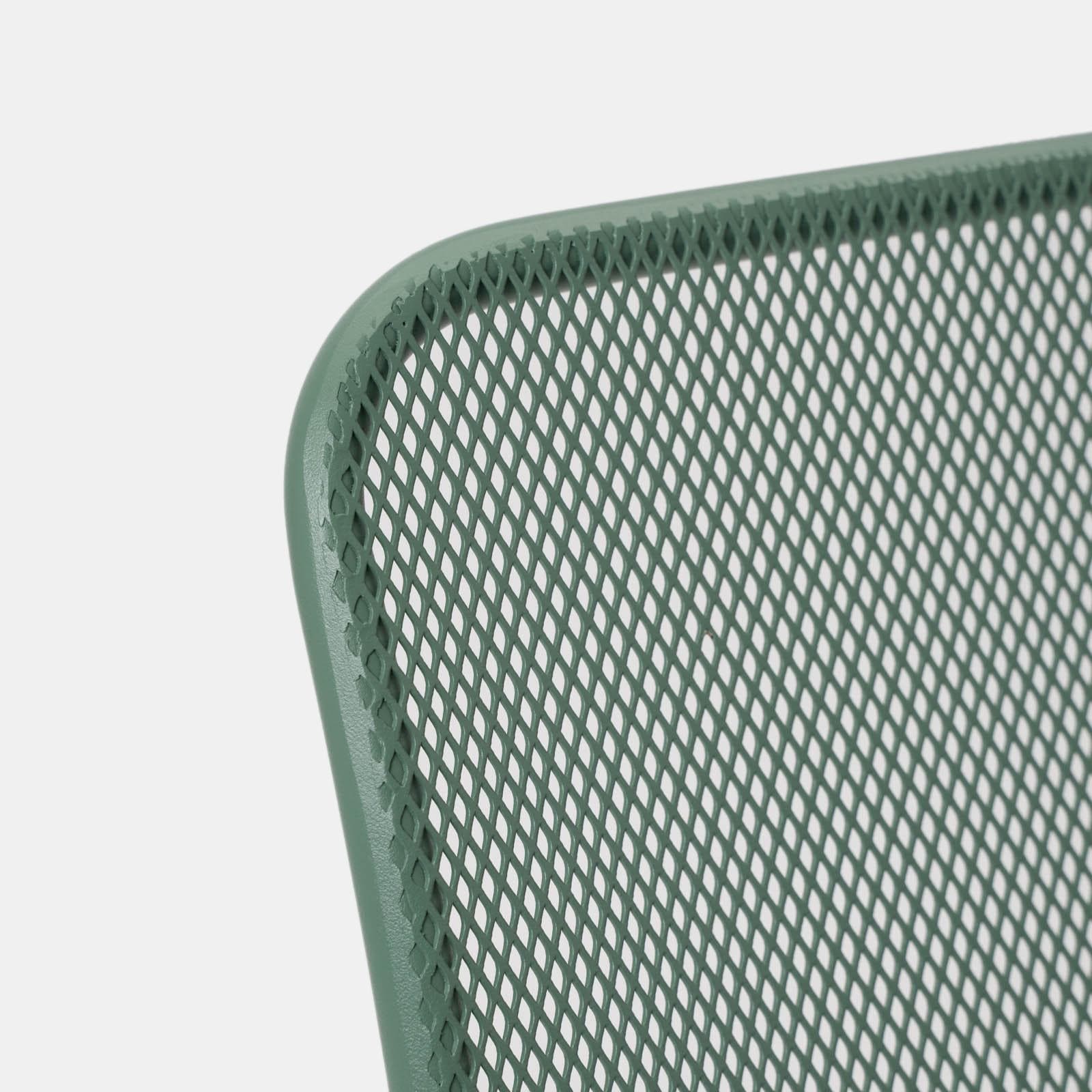 Set pranzo tavolo 80x80 cm e 4 sedie in acciaio verde marino- Faber