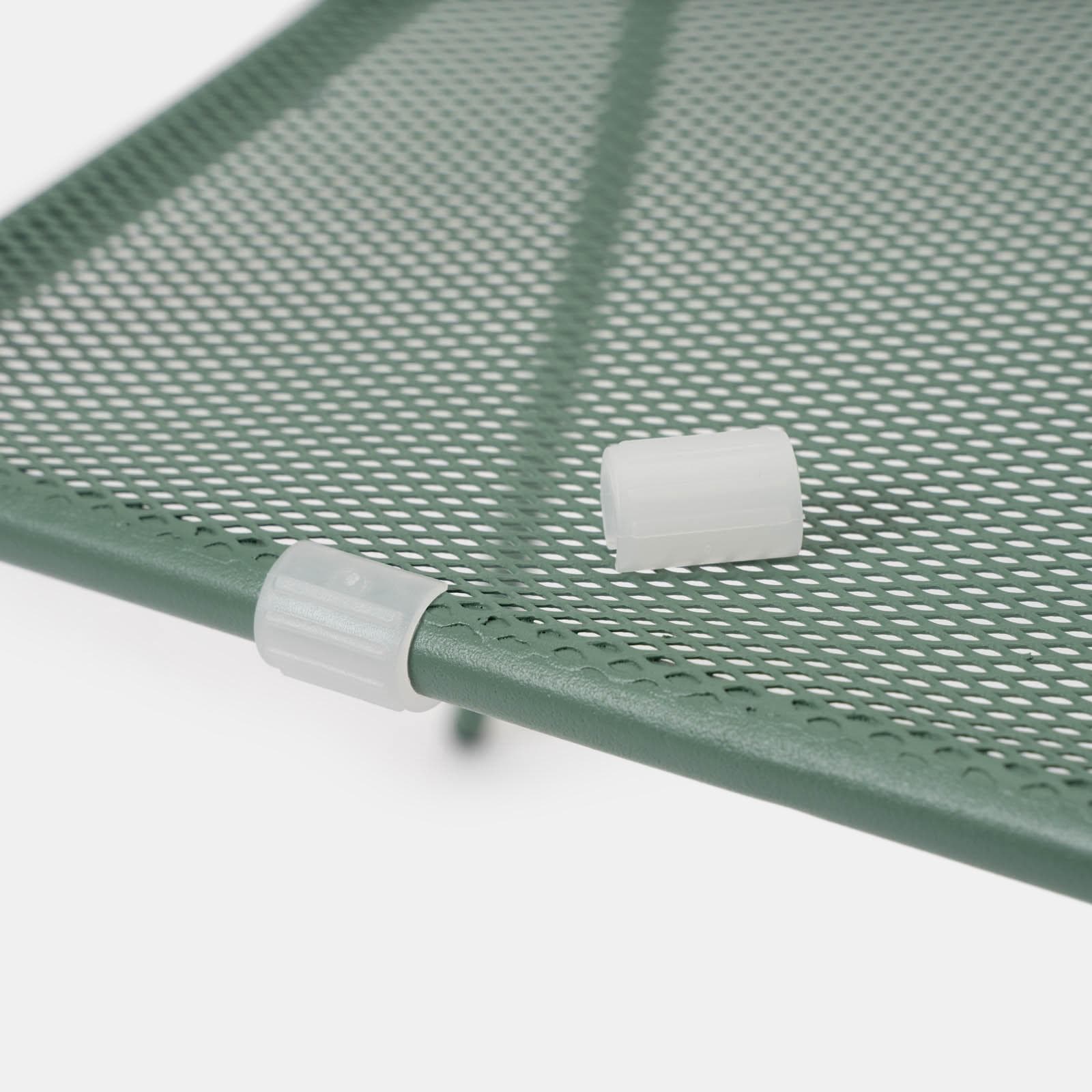 Set pranzo tavolo 80x80 cm e 4 sedie in acciaio verde marino- Faber