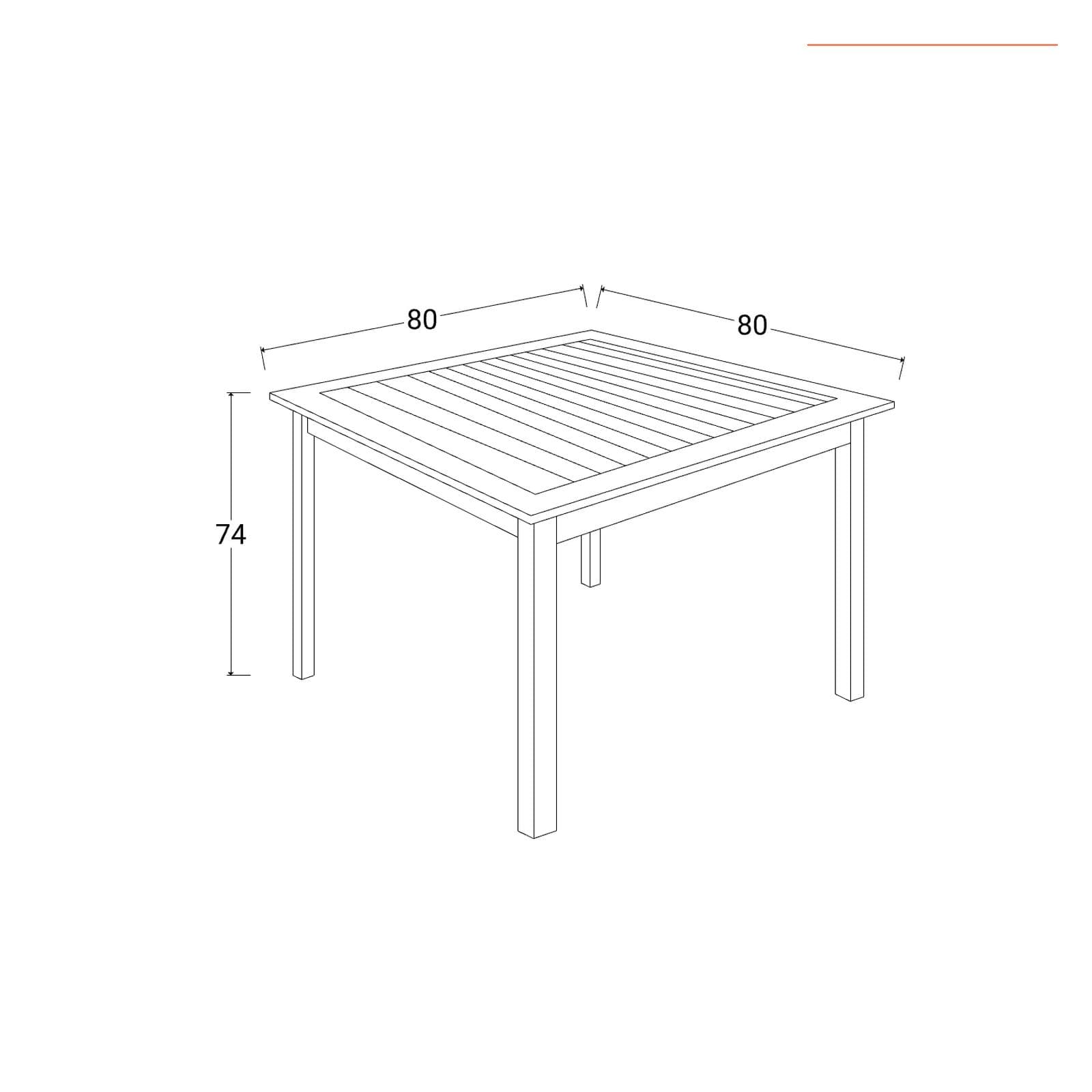 Set pranzo tavolo 80x80 cm e 4 sedie pieghevoli con braccioli in legno di acacia e corda tortora - Yadira