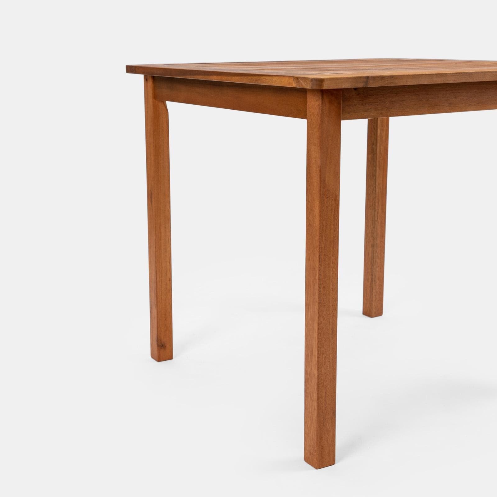 Set pranzo tavolo 80x80 cm e 4 sedie pieghevoli con braccioli in legno di acacia e corda tortora - Yadira